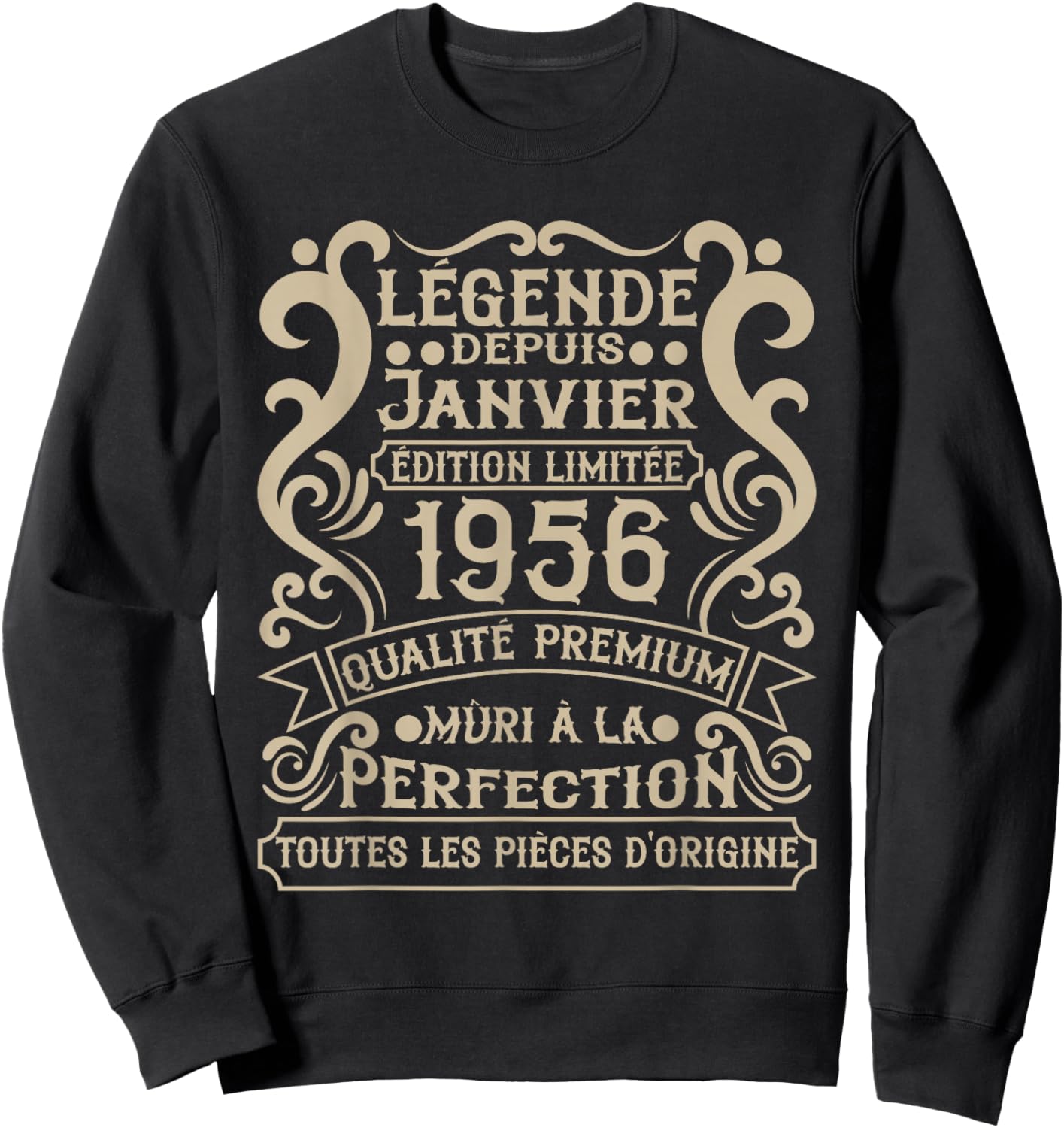 January 1956-70 Years Anniversary Gift Vintage 1956 Sweatshirt - Sweatshirt | Black