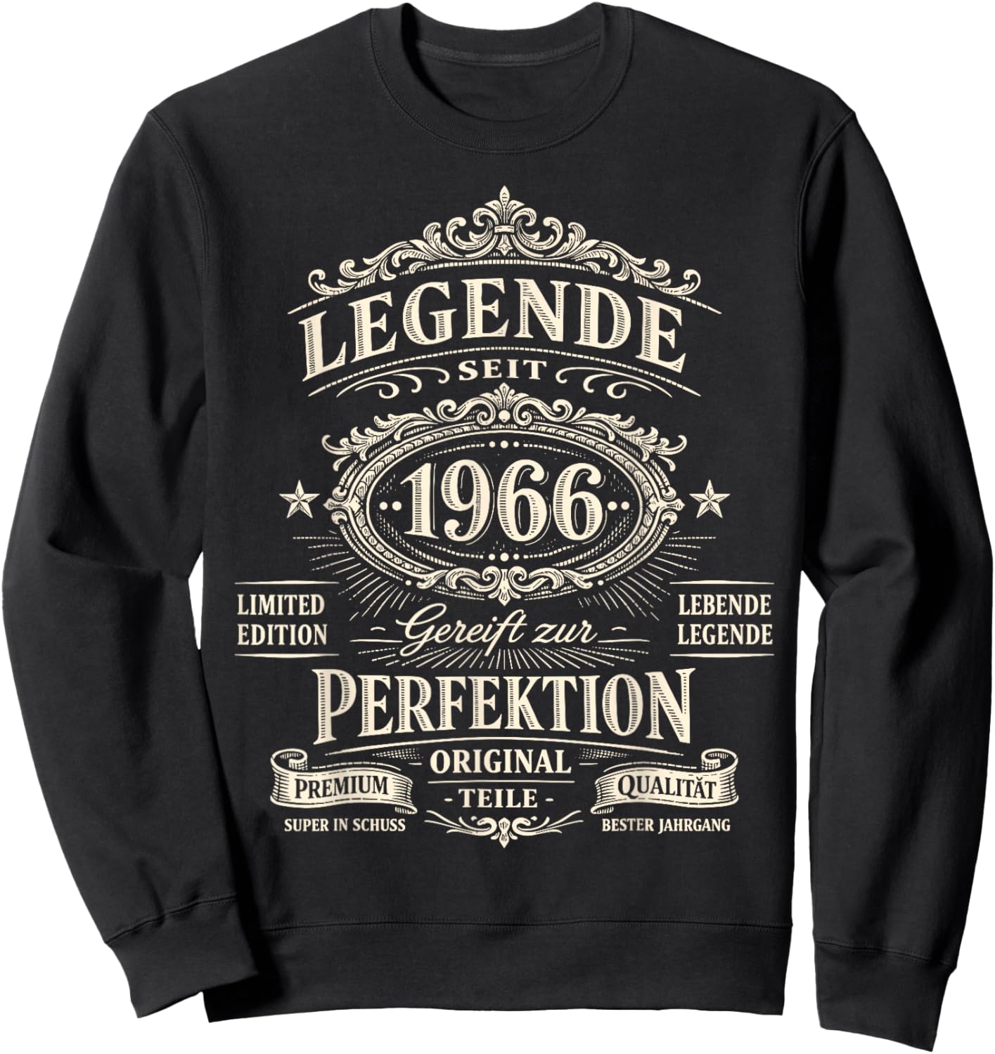 60th Birthday Man Woman 60 Years Decoration 1966 Gift Funny Sweatshirt - Sweatshirt | Black