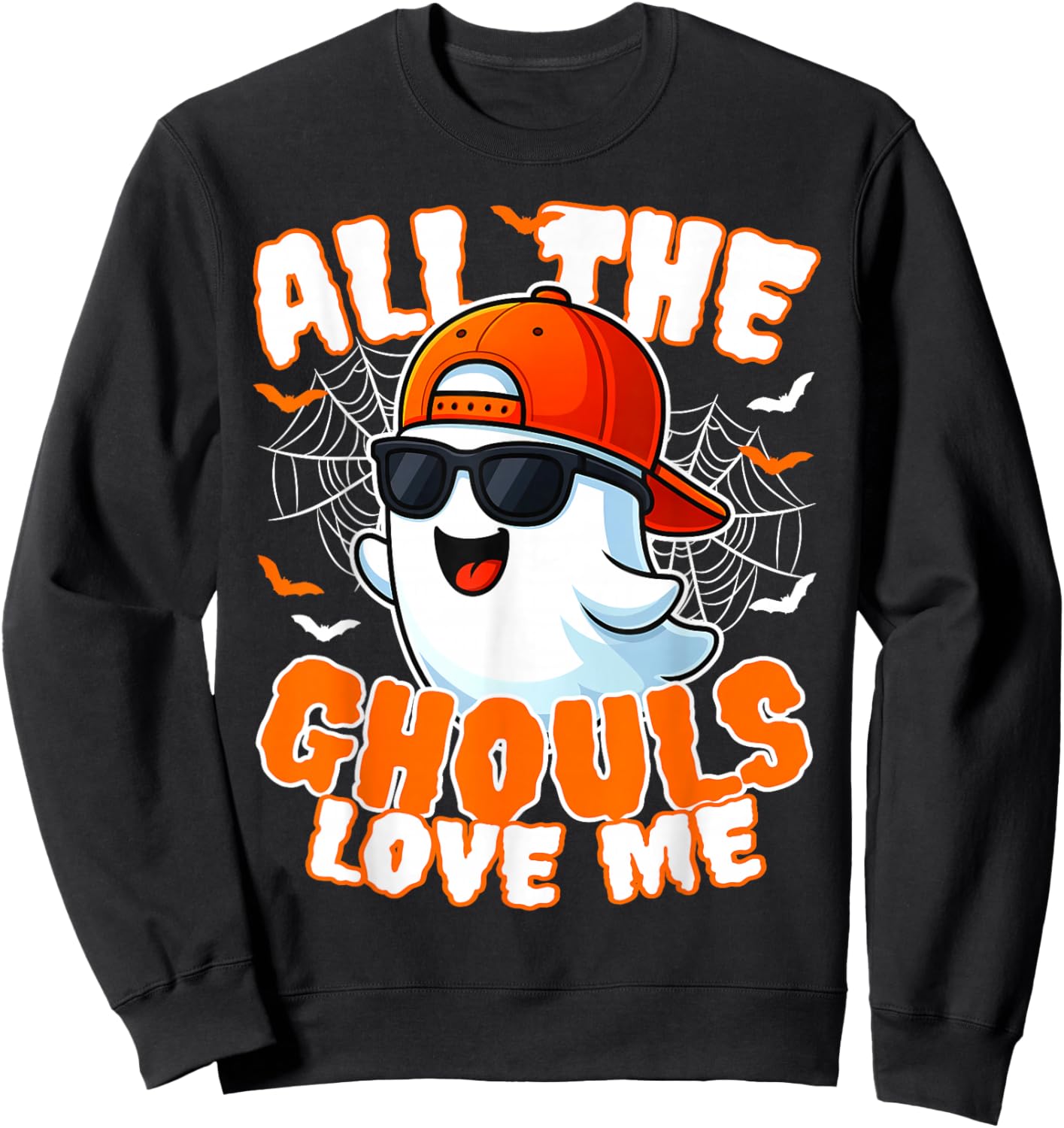 All The Ghouls Love Me Toddlers Halloween Boys Child Costume Sweatshirt - Sweatshirt | Black