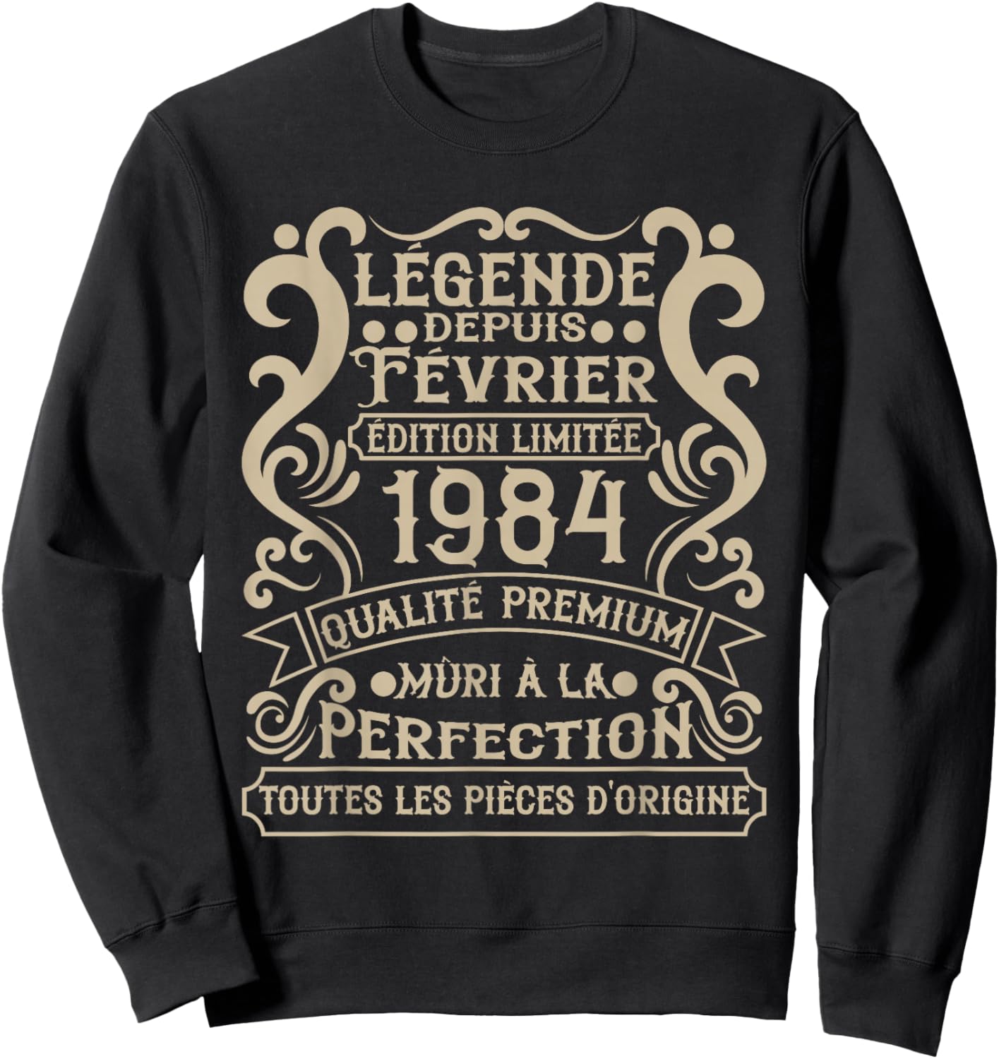 February 1984-42 Years Anniversary Gift Vintage 1984 Sweatshirt - Sweatshirt | Black