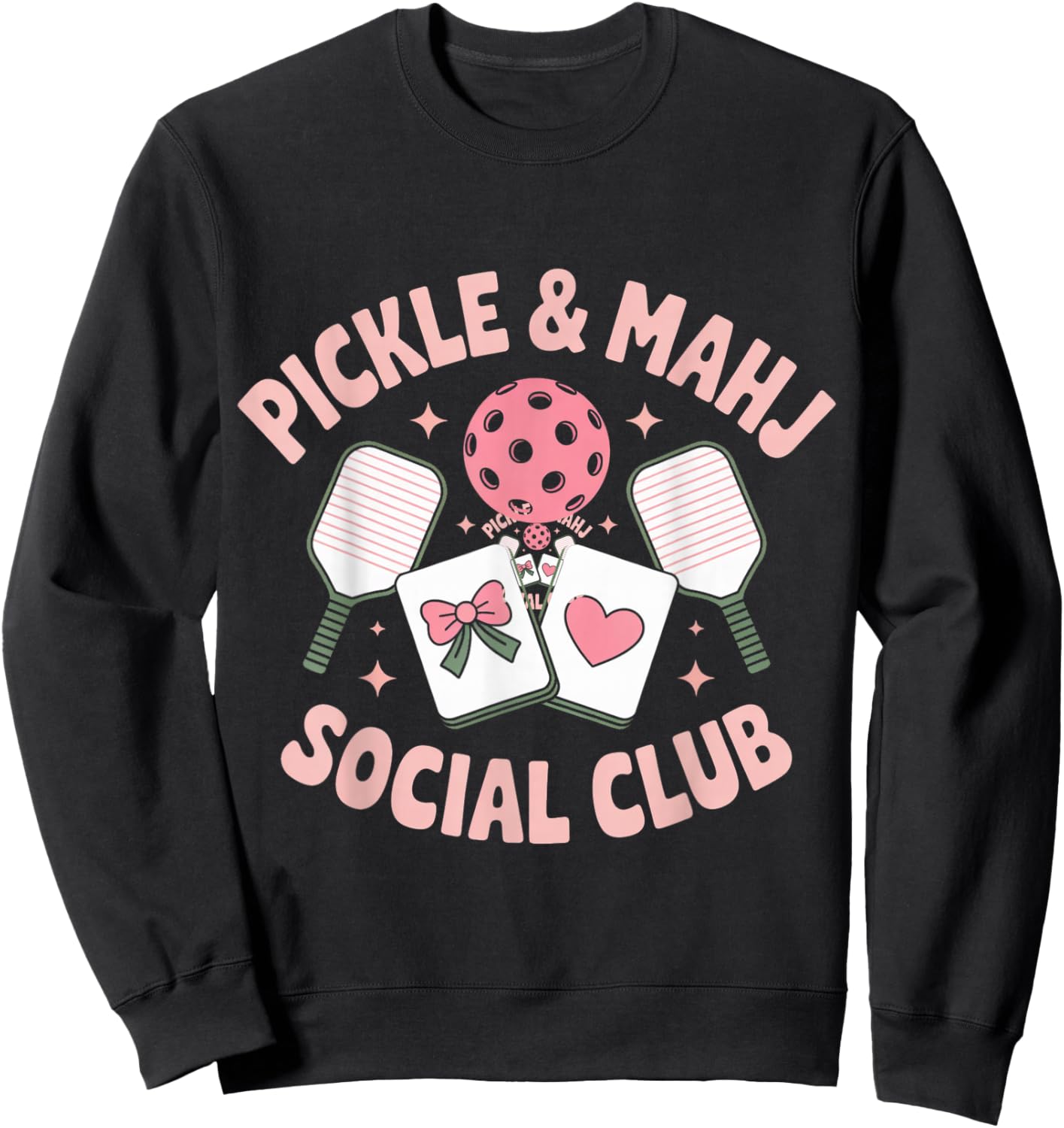 Pickle and Mahj Mahjong and Pickleball Social Club Mahjong Sweatshirt - Sweatshirt | Black