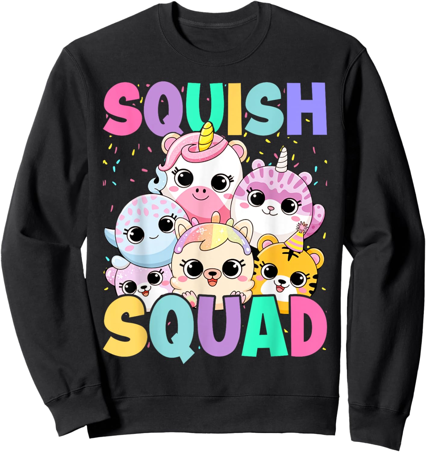 Squish Squad Birthday For Girls Kids Toddlers Sweatshirt - Sweatshirt | Black