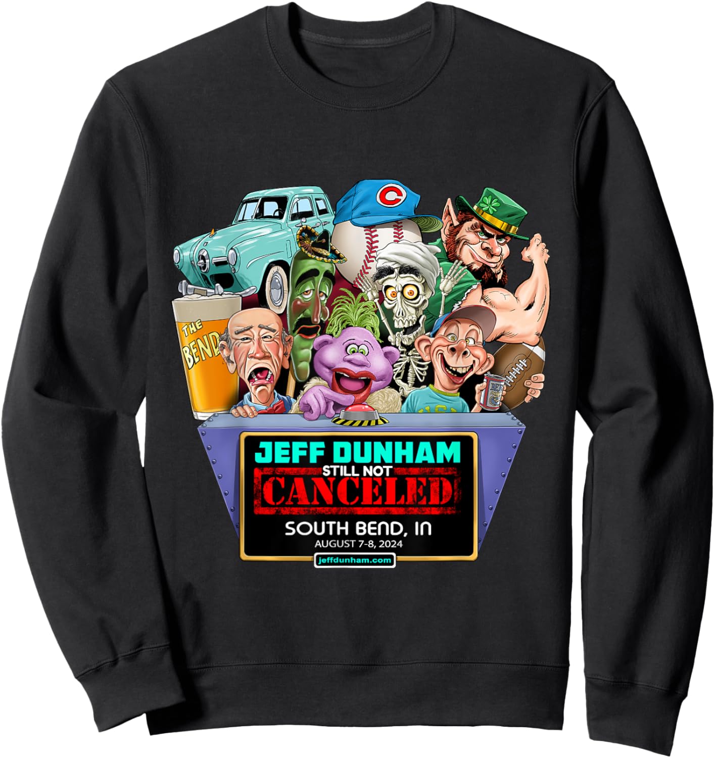 Jeff Dunham South Bend, IN (2024) Sweatshirt - Sweatshirt | Black