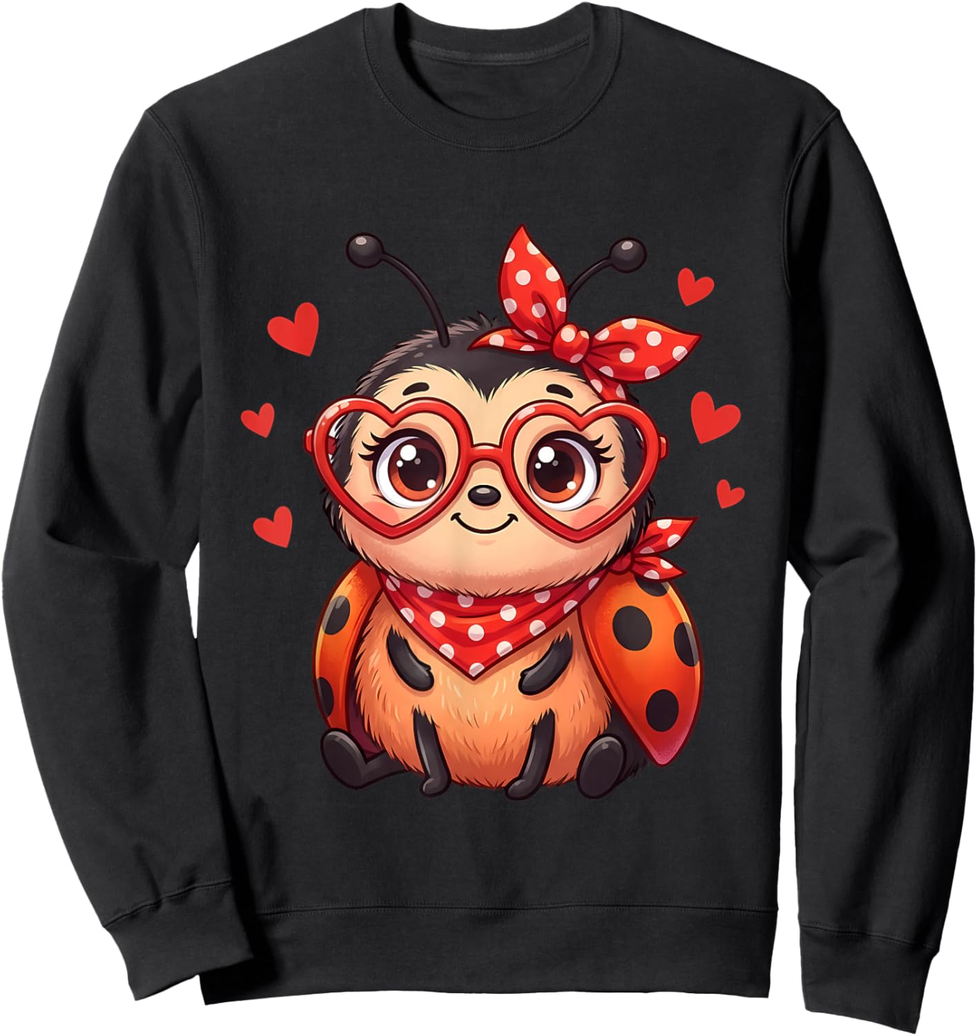 Cute Little Ladybird Hearts for Ladybird Lovers and Couples Sweatshirt - Sweatshirt | Black
