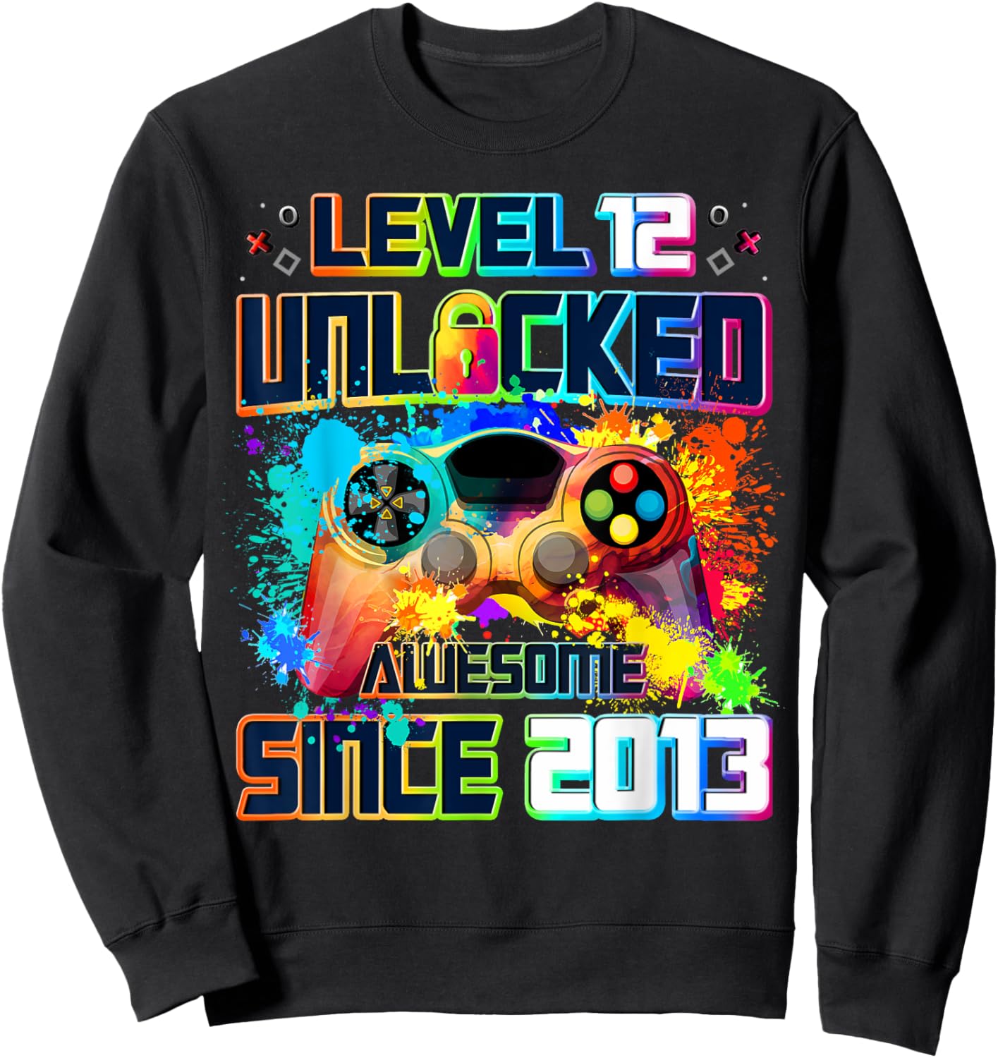 Level 12 Unlocked 12 Year Old Video Gamer 12th Birthday Gift Sweatshirt - Sweatshirt | Black