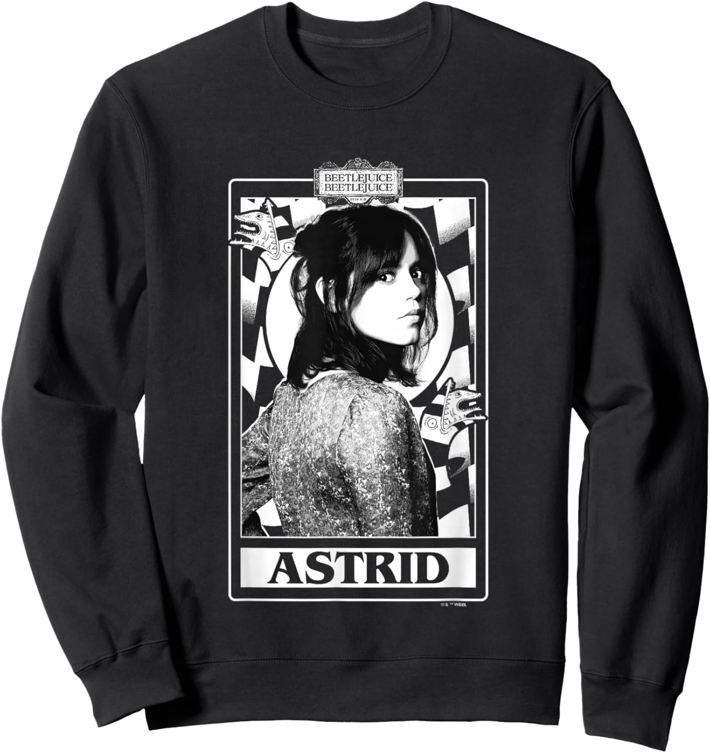 Beetlejuice Beetlejuice Astrid Deetz Tarot Card Vintage Sweatshirt - Sweatshirt | Black