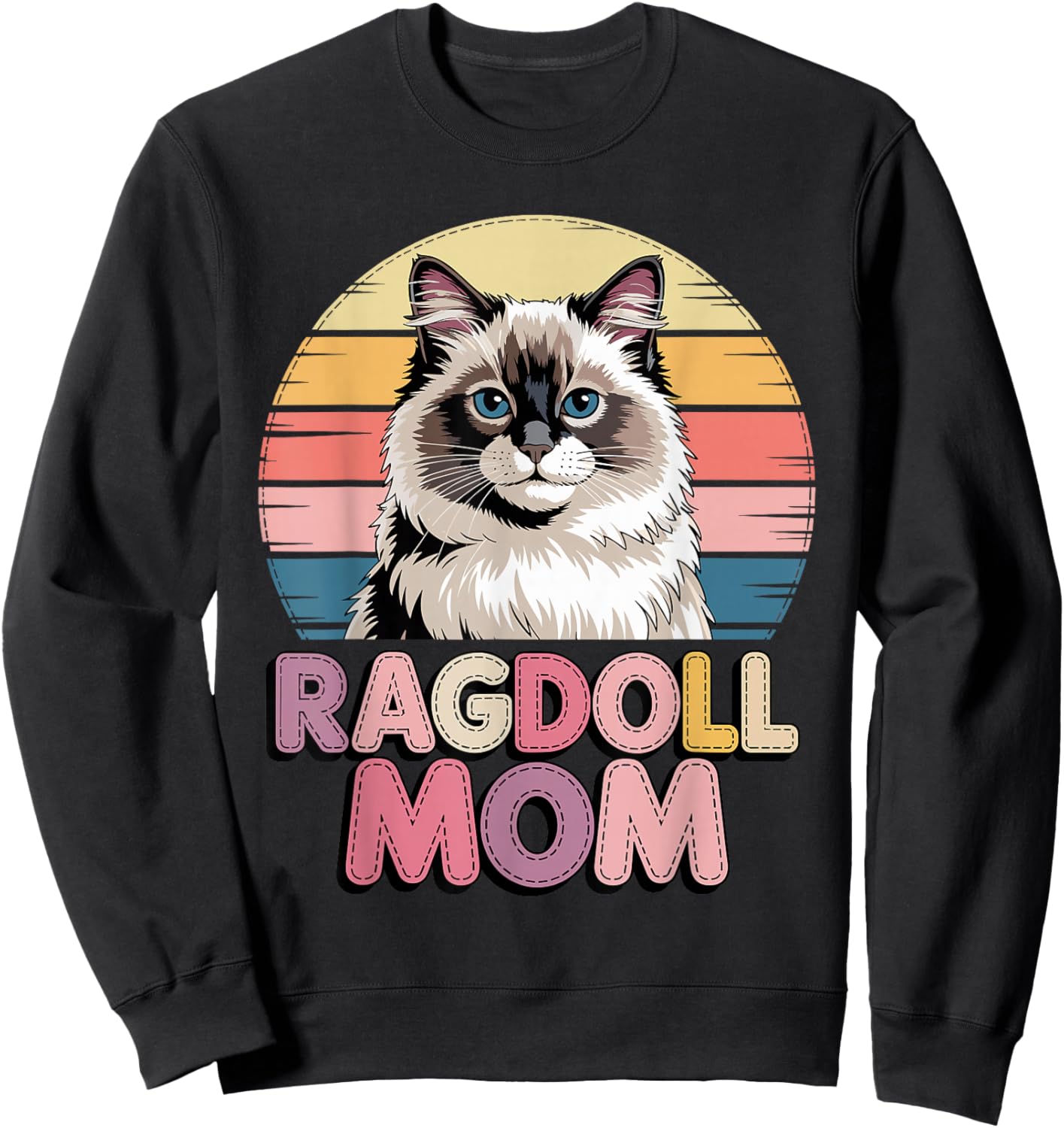 Retro Ragdoll Mom Ragdolls Sweatshirt - Sweatshirt | Black