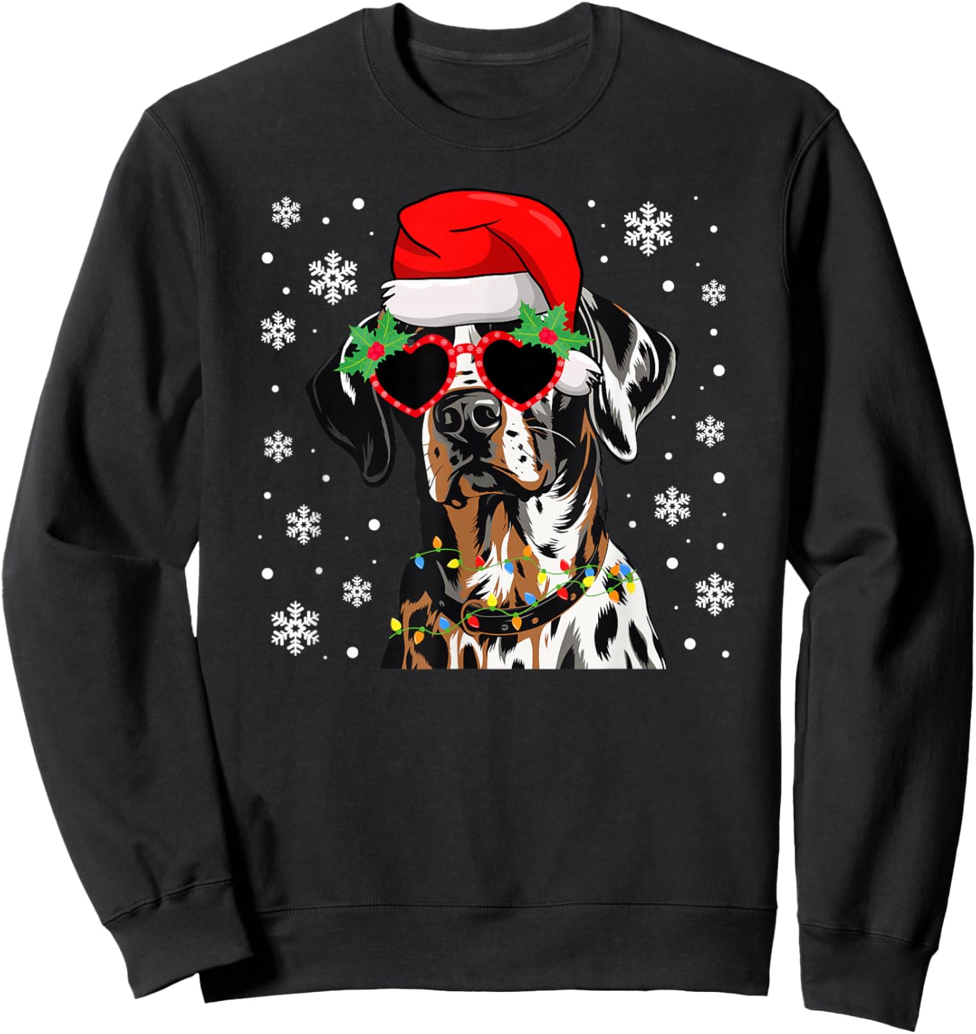 Catahoula Christmas Catahoula Leopard Dog Xmas Party Sweatshirt - Sweatshirt | Black