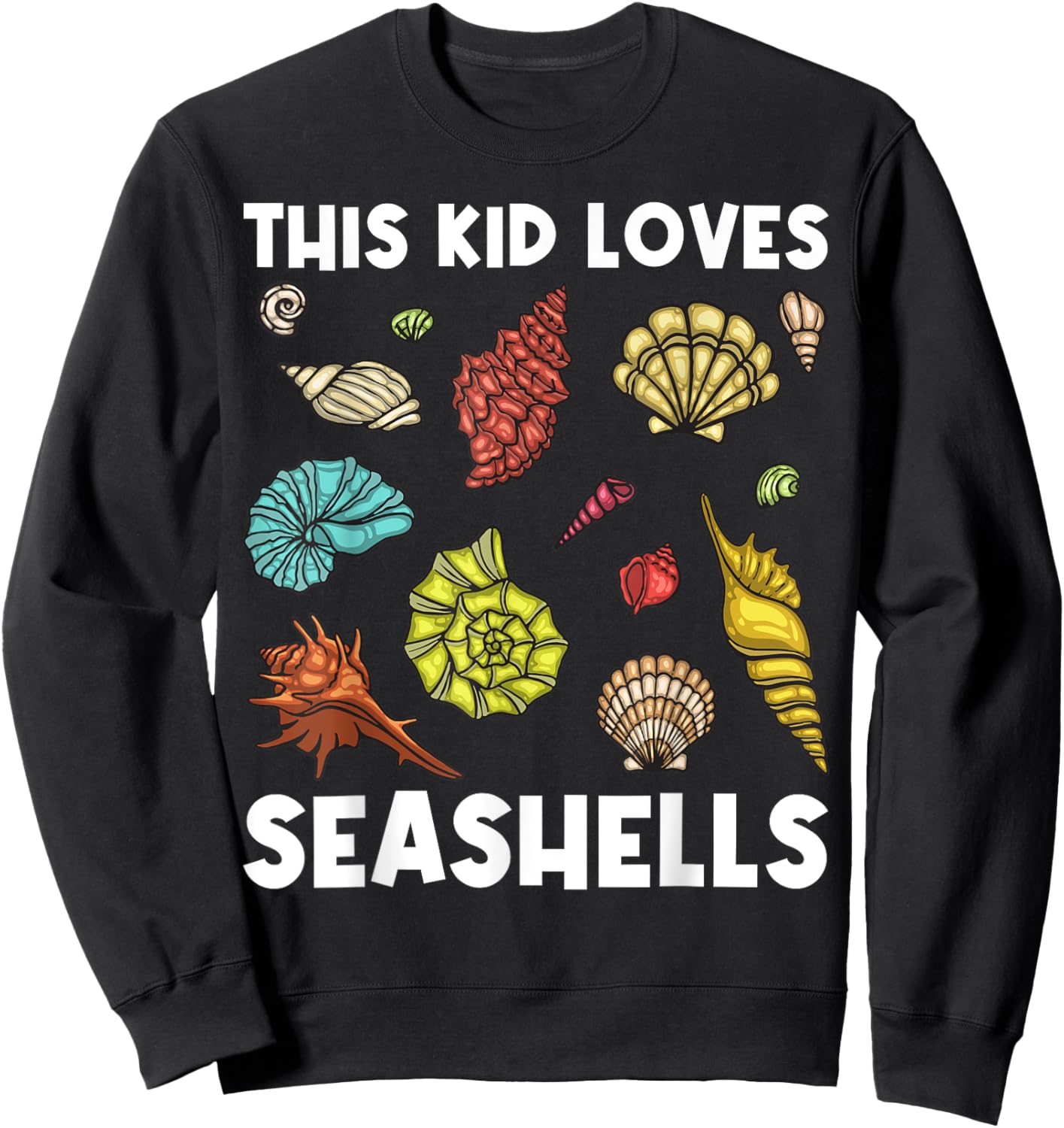 Cute Seashell For Kids Boys Seashell Collector Collecting Sweatshirt - Sweatshirt | Black