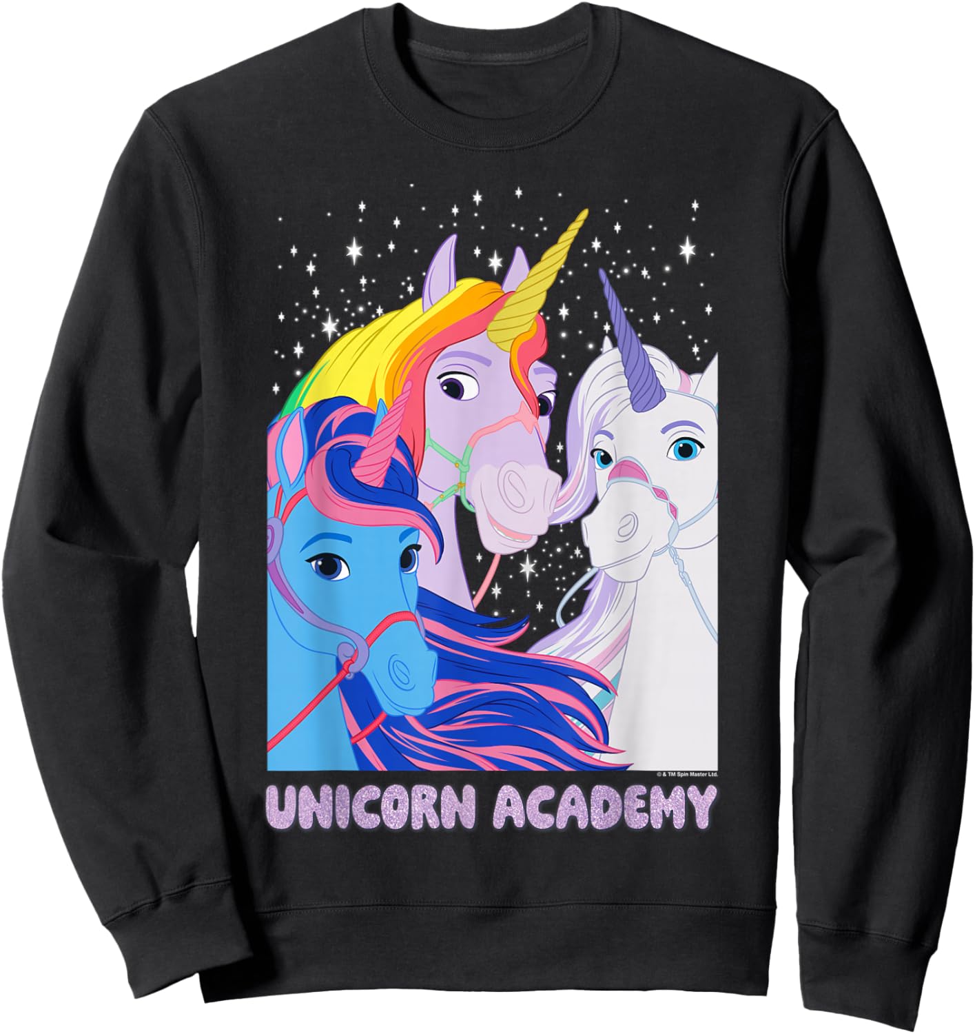 Unicorn Academy River Wildstar and Glacier Unicorn Trio Sweatshirt - Sweatshirt | Black
