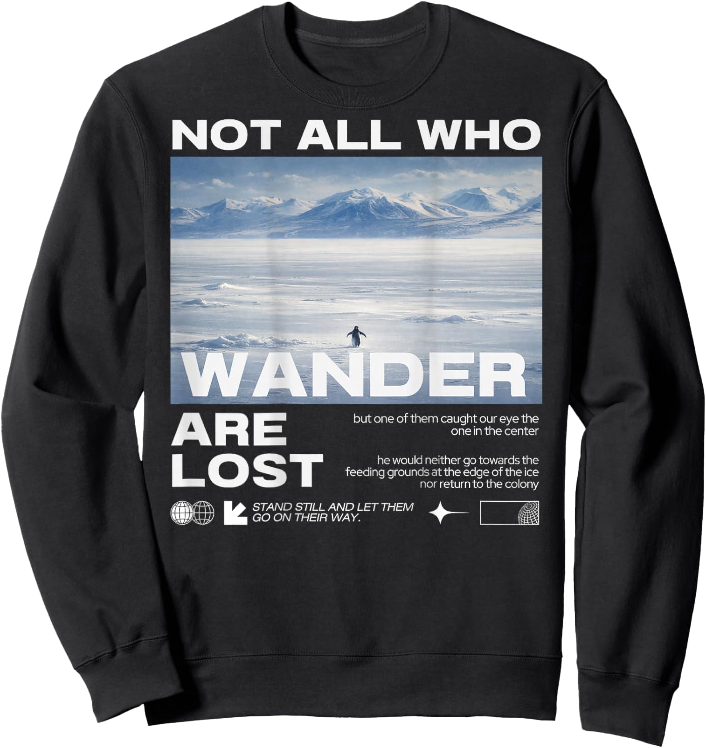 Penguin Mountain But Why Backprint Sweatshirt - Sweatshirt | Black