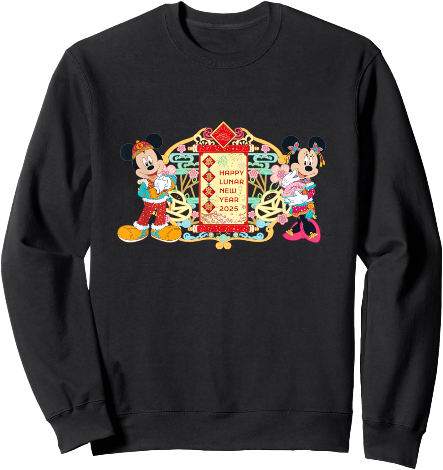 Disney Mickey & Minnie Chinese Happy Lunar New Year 2025 Sweatshirt - Sweatshirt | Black