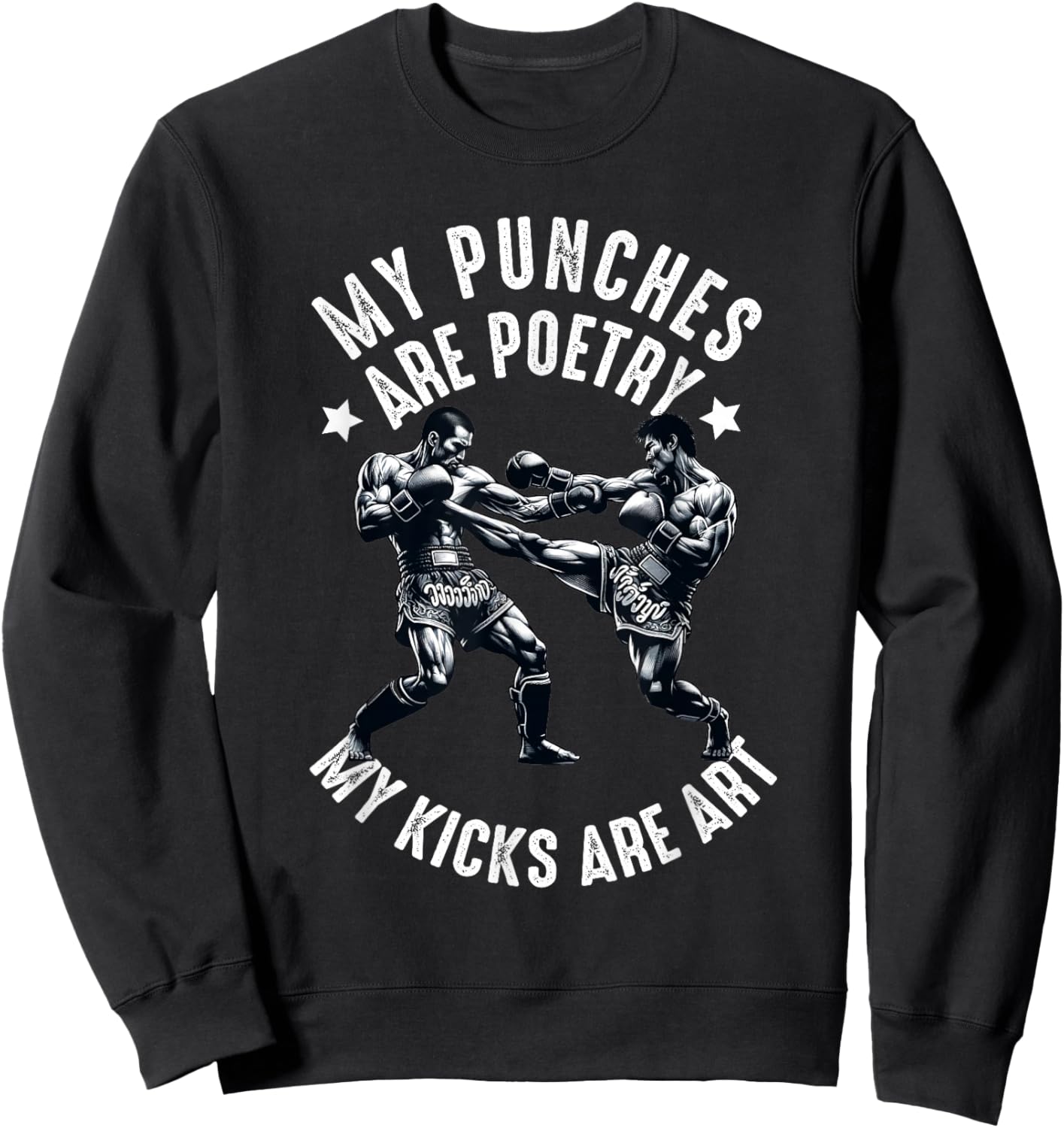 Muay Thai Fighter Dad Boys Thai Kickboxing Fighting Sweatshirt - Sweatshirt | Black