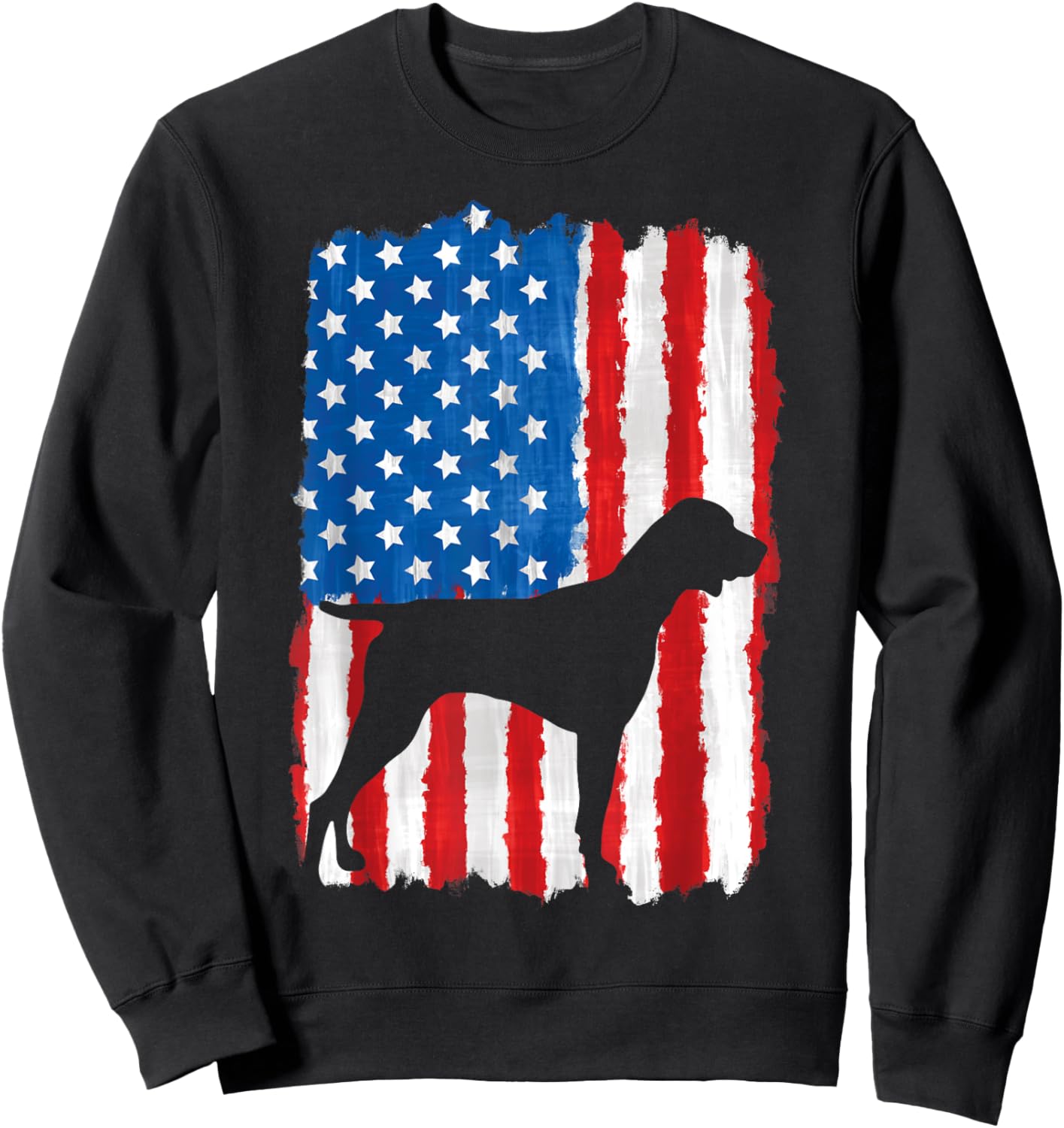 German Shorthaired Pointer 4th Of July American Flag GSP Dog Sweatshirt - Sweatshirt | Black