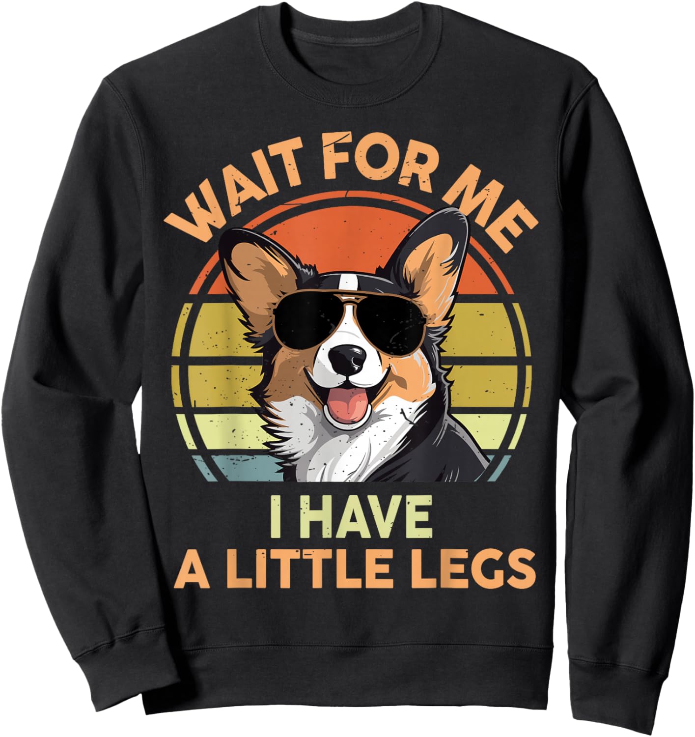 Wait For Me I Have A Little Legs Funny Corgi Men Women Sweatshirt - Sweatshirt | Black