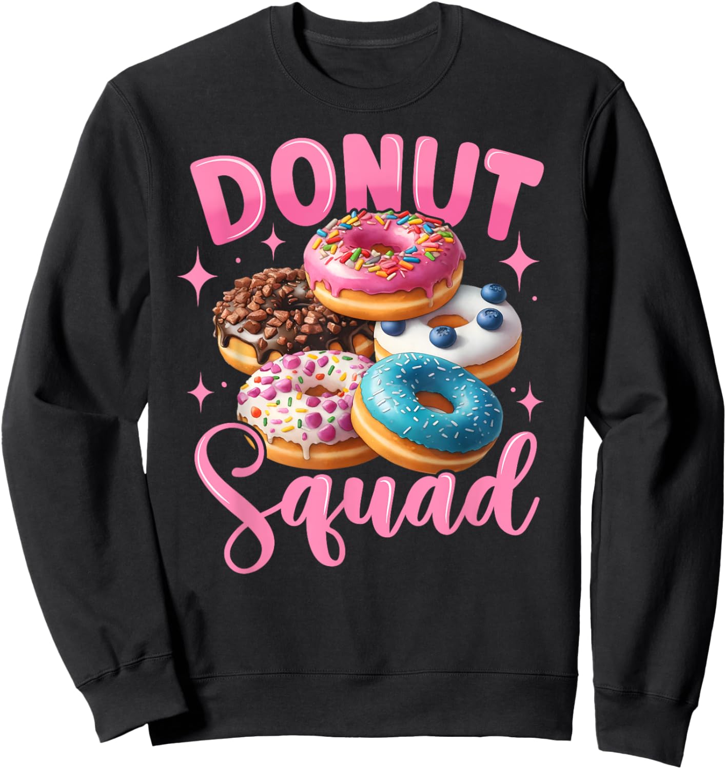 Donut lover funny donut squad donut sprinkles Sweatshirt - Sweatshirt | Black