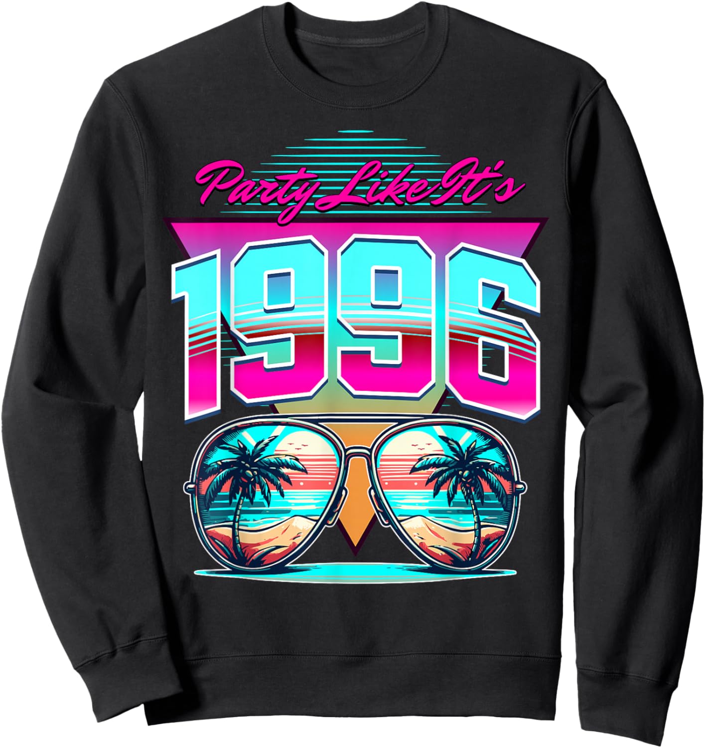 Throwback Vintage 90s Theme Party Like It's 1996 Sweatshirt - Sweatshirt | Black