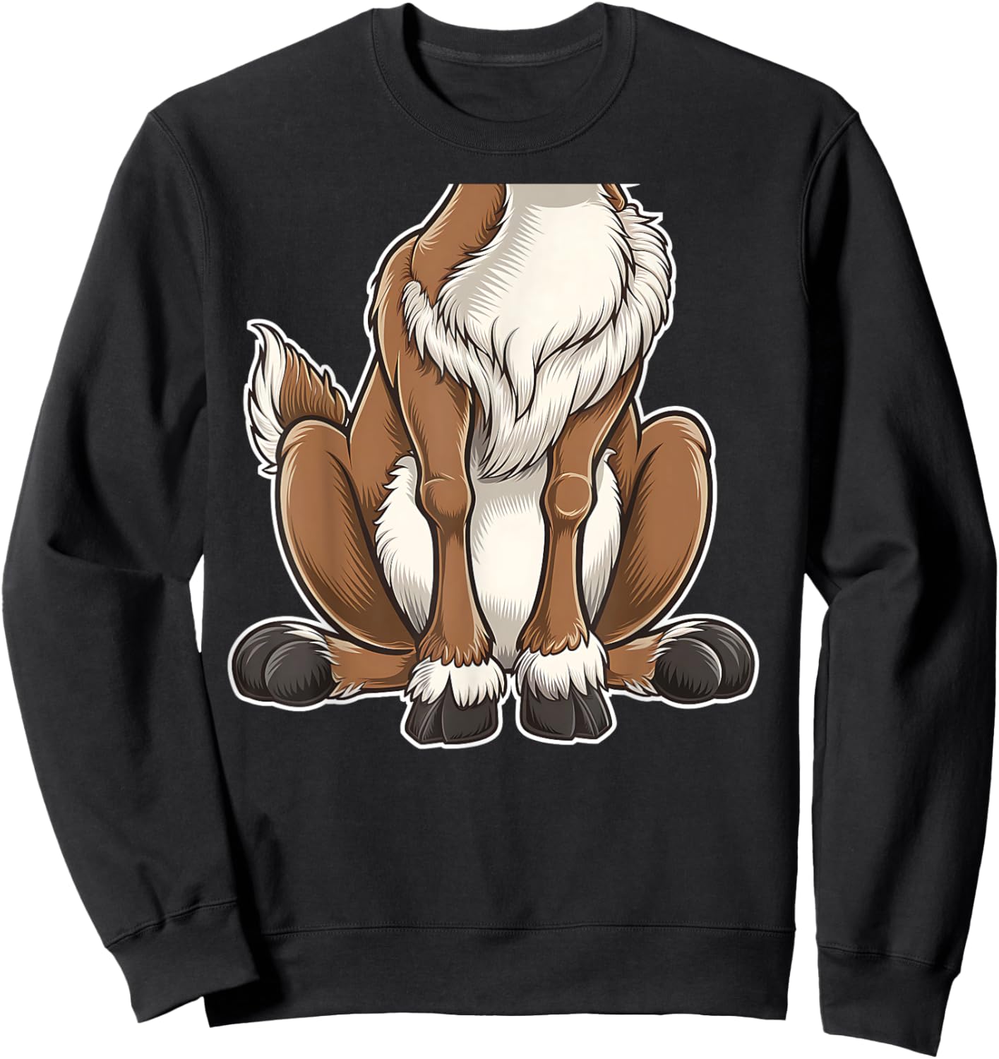 Funny Reindeer Adult Kids Men Women Brown Deer Costume Sweatshirt - Sweatshirt | Black