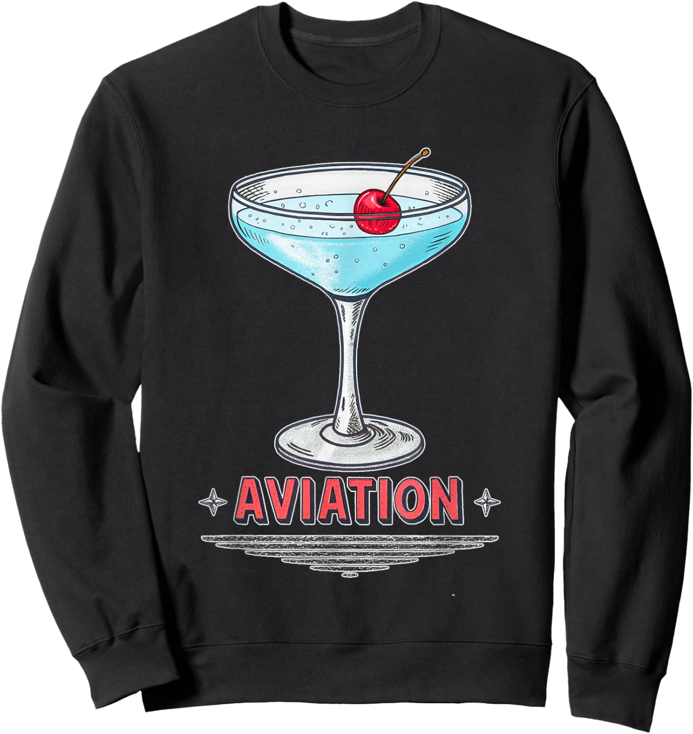 Retro Aviation Cocktails Design Sweatshirt - Sweatshirt | Black