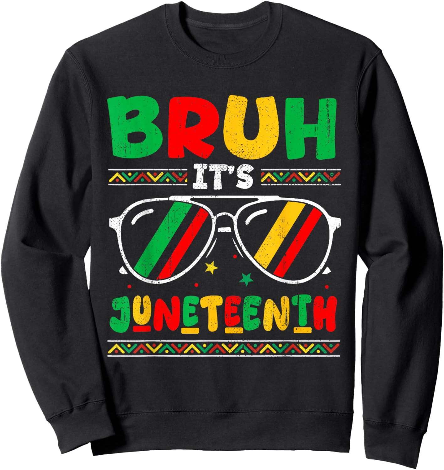 Bruh It's Juneteenth 1865 African American Boys Girls Kids Sweatshirt - Sweatshirt | Black
