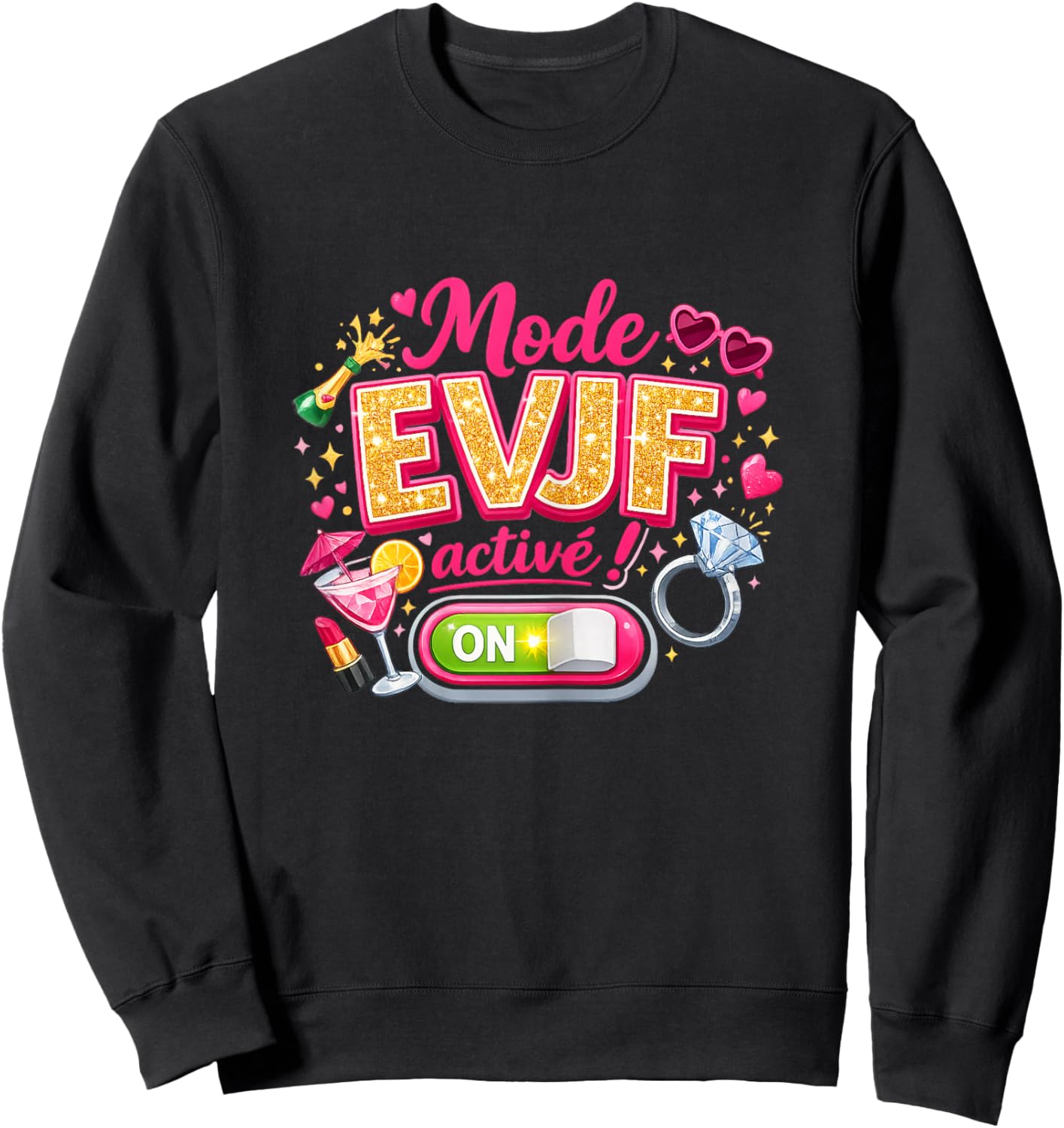 EVJF Women's Future Bride Wedding Original Fashion EVJF Activated Sweatshirt - Sweatshirt | Black
