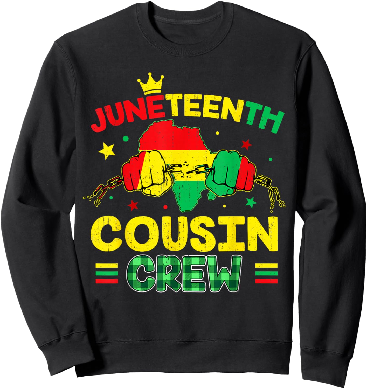 Juneteenth Cousin Crew African Afro Boys Girls Kids Toddler Sweatshirt - Sweatshirt | Black