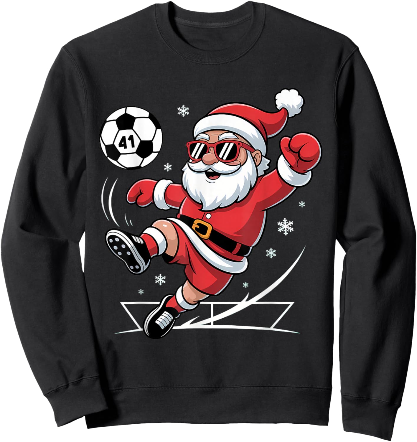 Funny Soccer Santa 41 Meme Christmas Xmas Pajamas Boys Sweatshirt - Sweatshirt | Black
