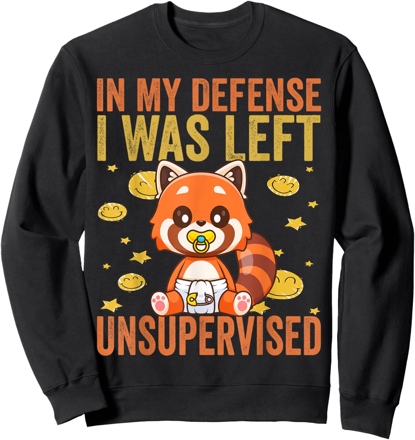 In My Defense I Was Left Unsupervised - Funny Kids toddlers Sweatshirt - Sweatshirt | Black