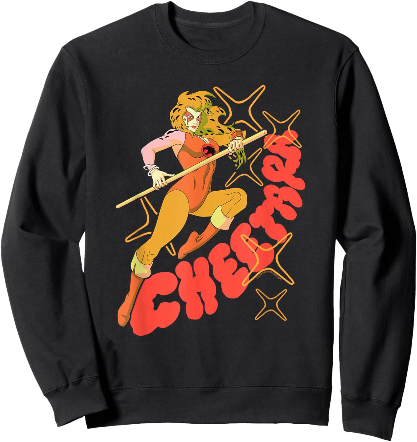 Ripple Junction x Thundercats Cheetara Warrior Retro Cartoon , Small, Black Sweatshirt - Sweatshirt | Black