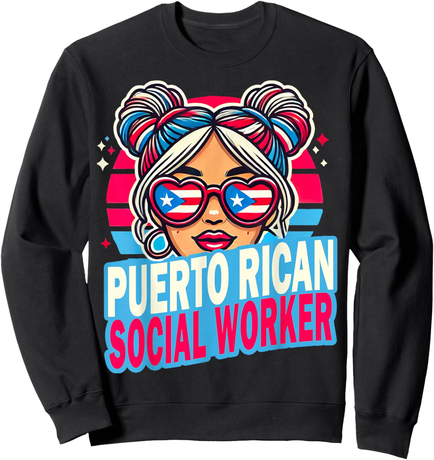 Puerto Rican Latina Social Worker MSW Masters Graduation Sweatshirt - Sweatshirt | Black