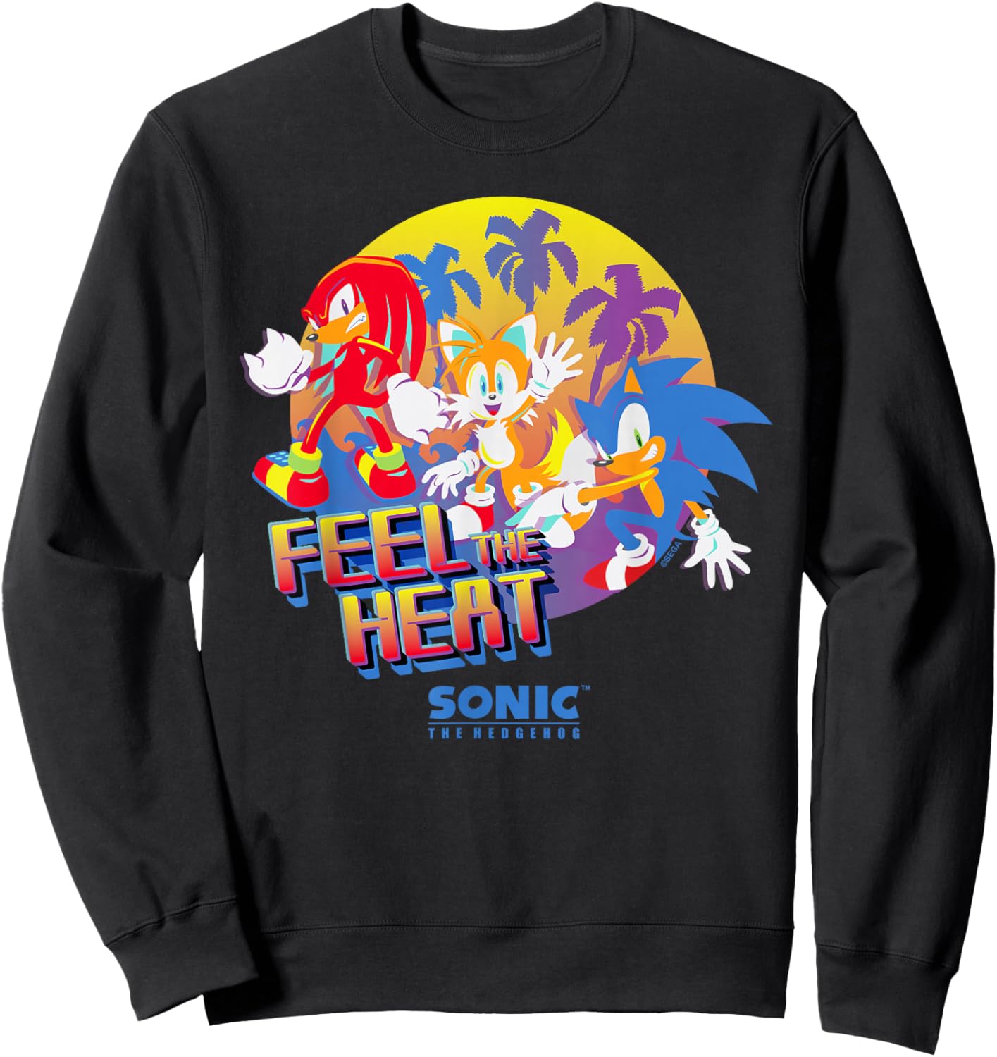 Sonic The Hedgehog - Feel The Heat Sonic, Tails, Knuckles Sweatshirt - Sweatshirt | Black