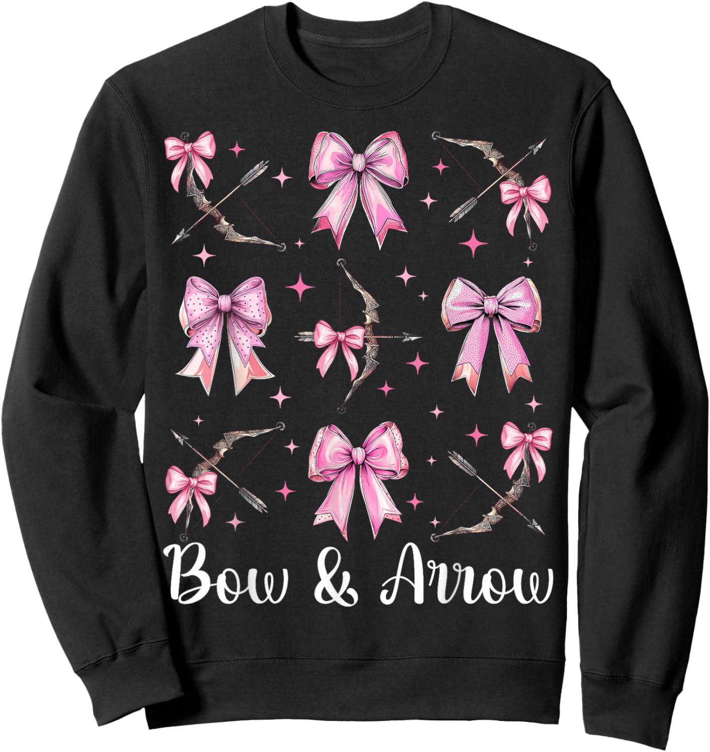 Bow & Arrow Bow Hunting Bow Hunter Archery Girl Mom Archer Sweatshirt - Sweatshirt | Black