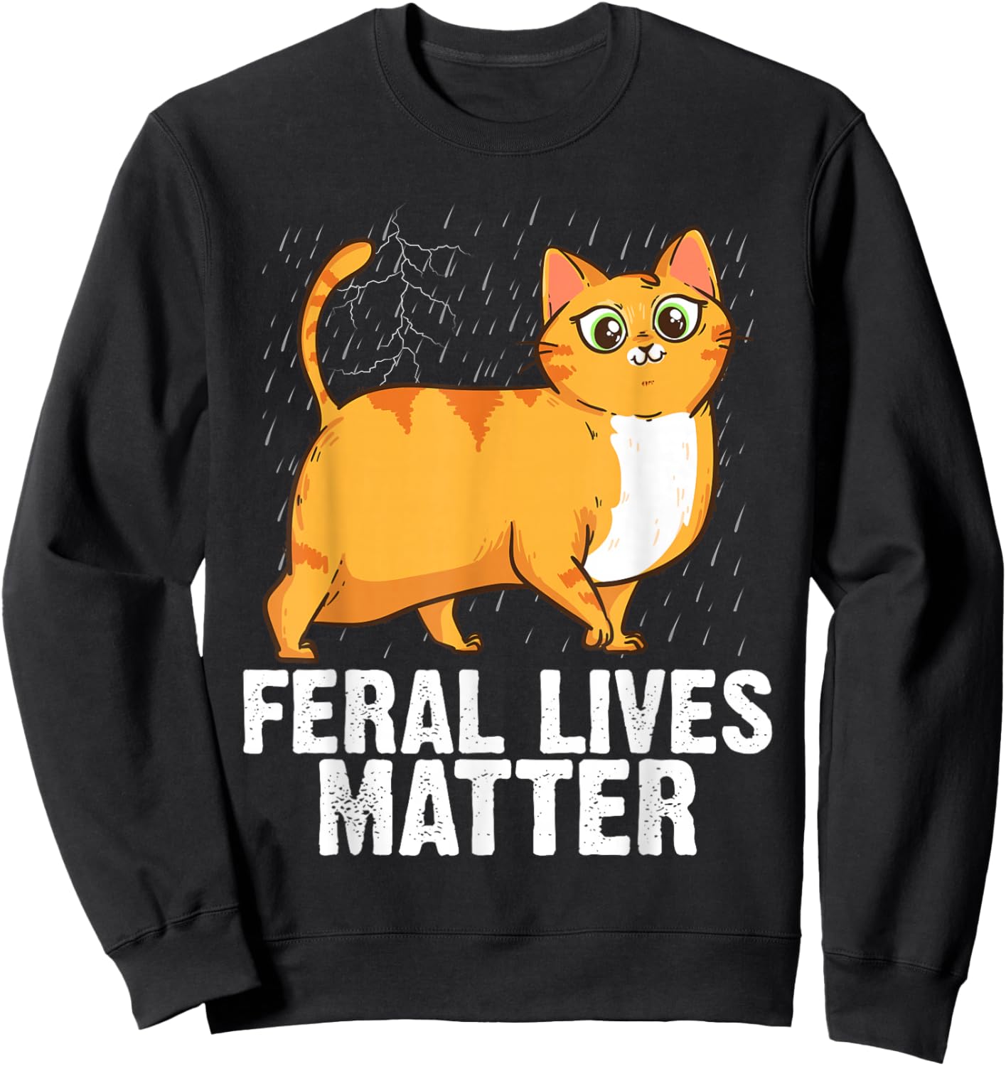 Cat Rescue Feral Lives Matter Cat Rescuer Cat Adoption Sweatshirt - Sweatshirt | Black