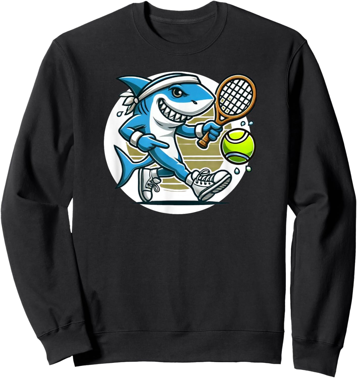 Tennis Skark Playing Tennis Sweatshirt - Sweatshirt | Black