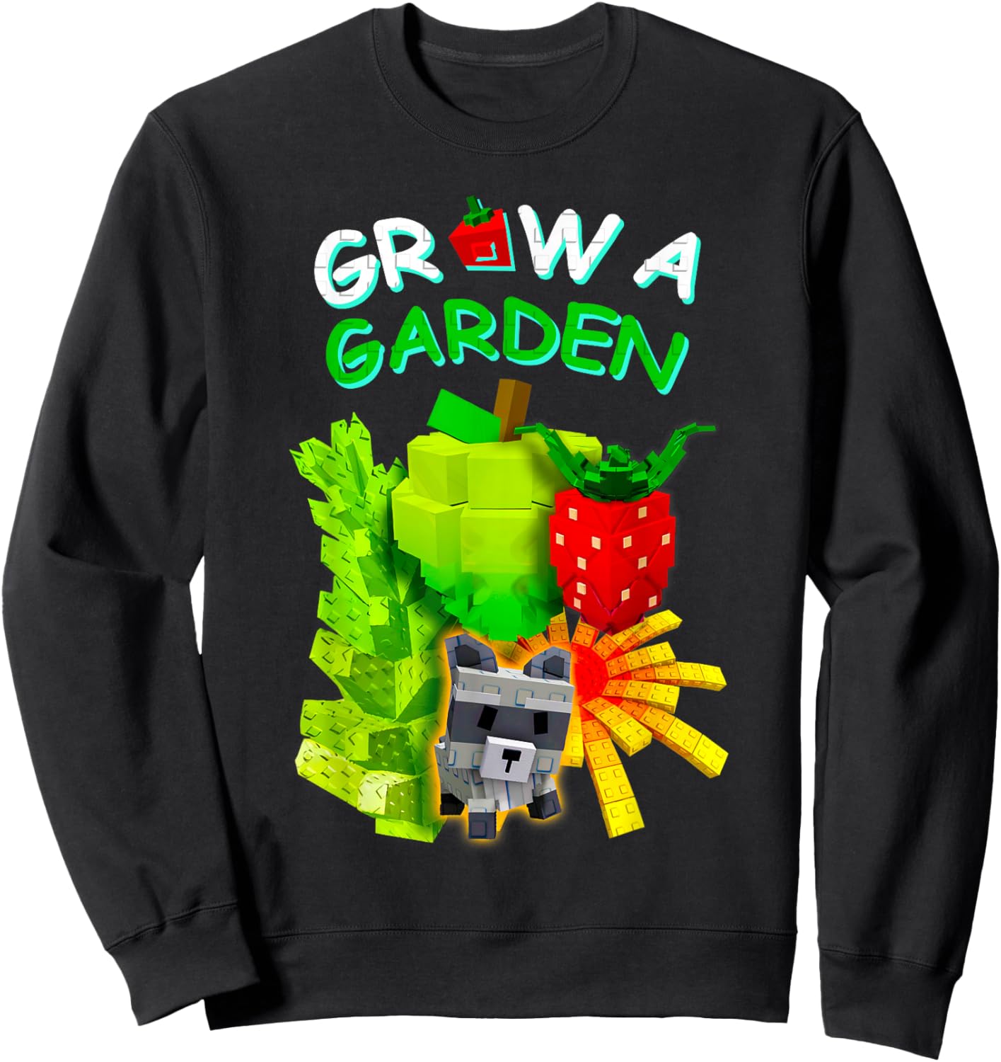 Grow A Garden Sugar Apple Romanesco Elder Strawberry Gamer Sweatshirt - Sweatshirt | Black