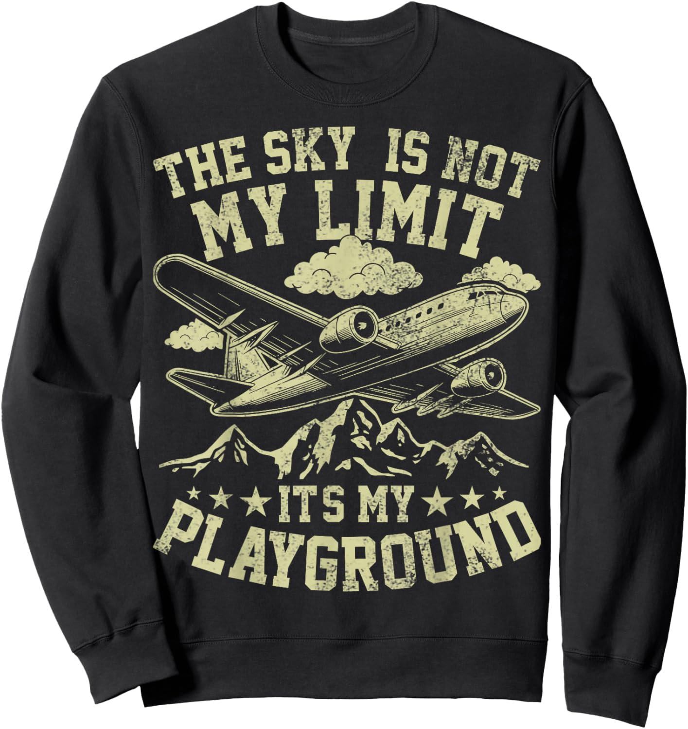 This Sky is Not My Limit Funny Pilot Aviation Men Women Kids Sweatshirt - Sweatshirt | Black