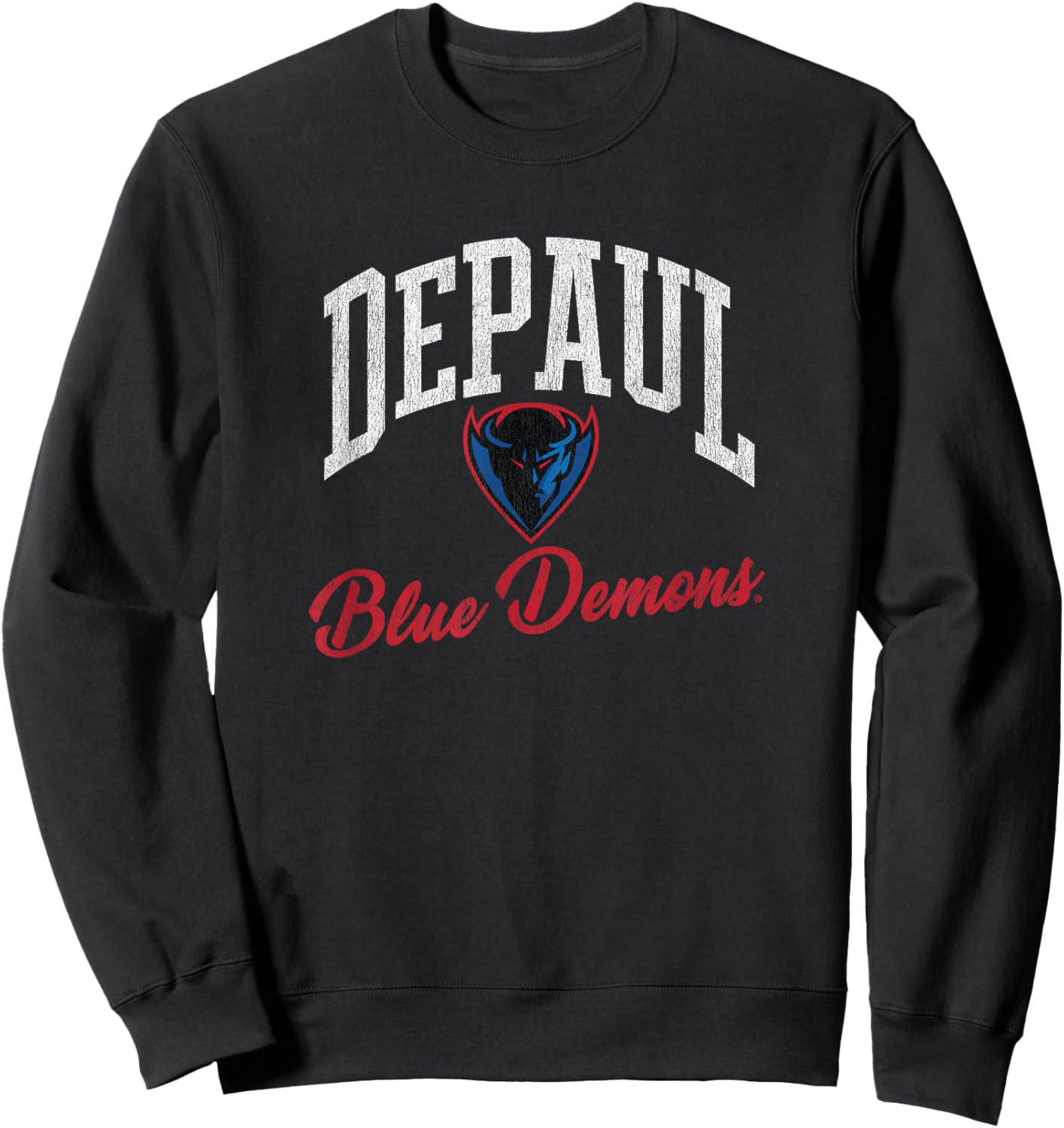 DePaul University Blue Demons Archover Script Sweatshirt - Sweatshirt | Black