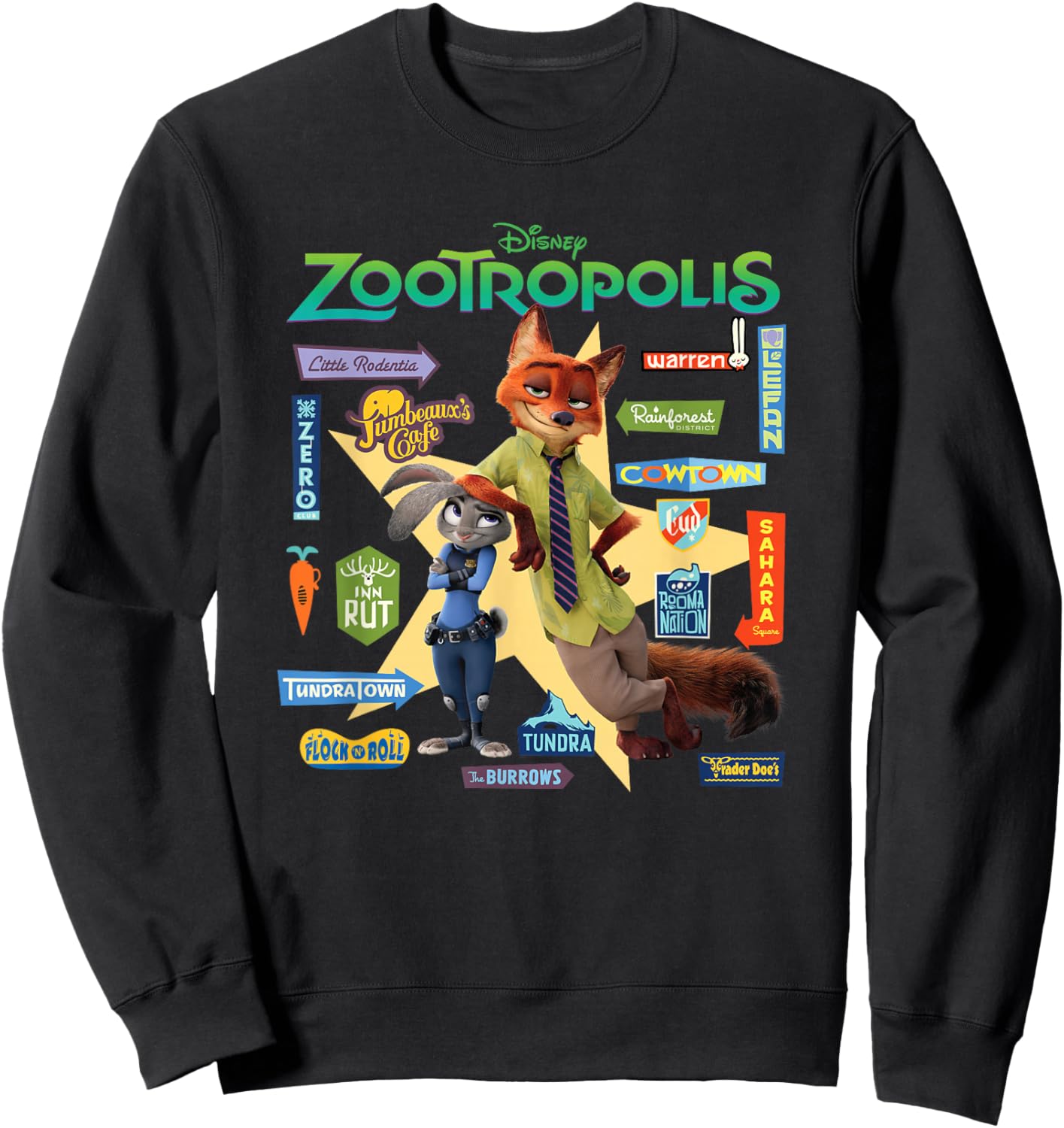 Zootopia Signs Sweatshirt - Sweatshirt | Black