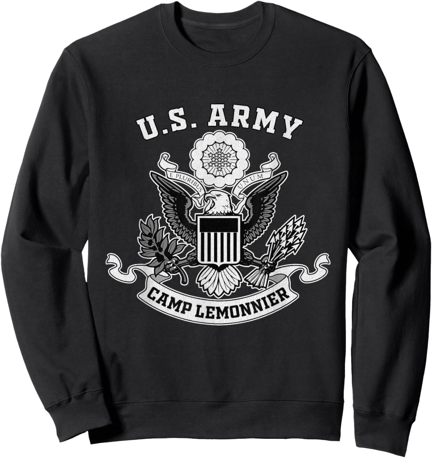 Camp Lemonnier Djibouti Military Base Eagle Emblem Vintage Sweatshirt - Sweatshirt | Black