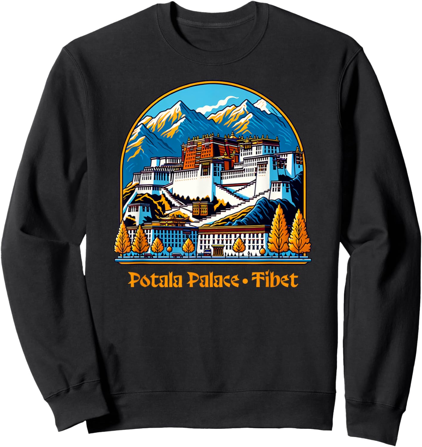 Potala Palace Tibet Lhasa Buddhist Sweatshirt - Sweatshirt | Black