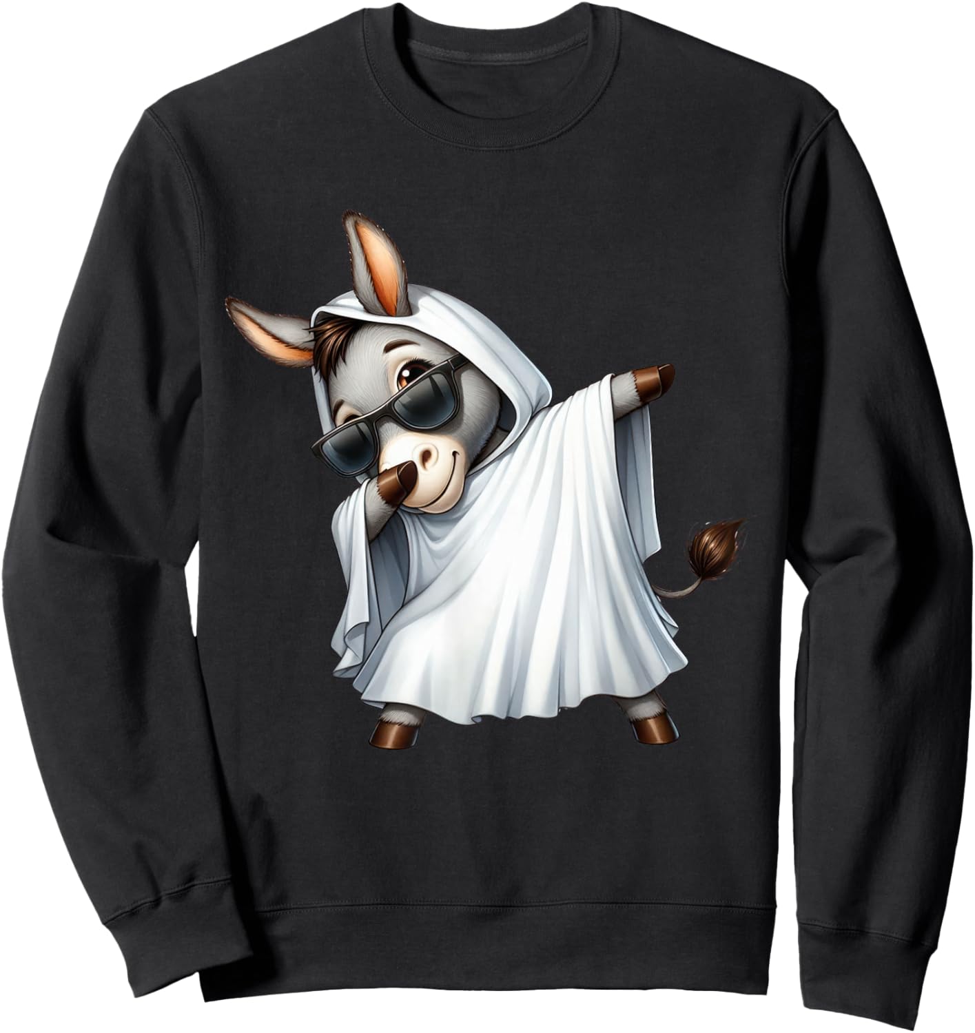 Funny Ghost Donkey Halloween Animals Donkey Lover Spooky Sweatshirt - Sweatshirt | Black