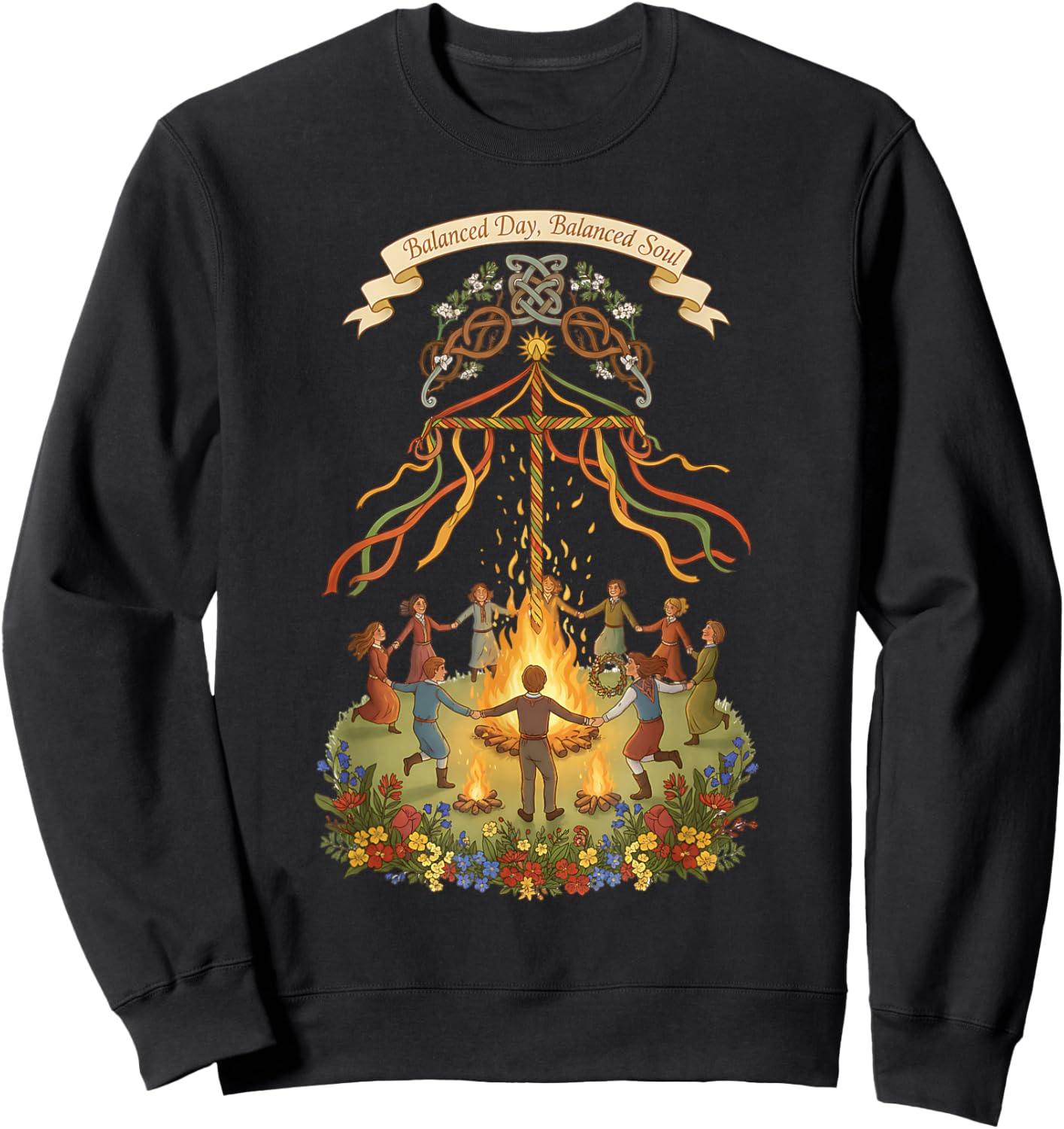 Balanced Day Balanced Soul Beltane Fire Festival May Day Sweatshirt - Sweatshirt | Black