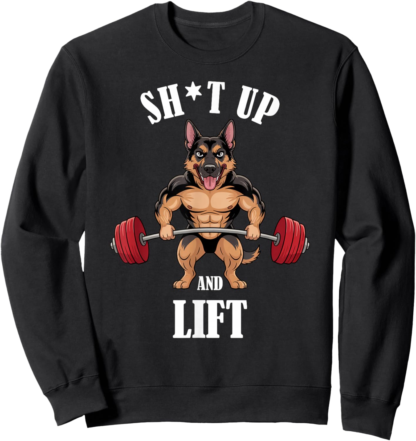 German Shepherd Weightlifting Gym Fitness German Shepherd Sweatshirt - Sweatshirt | Black