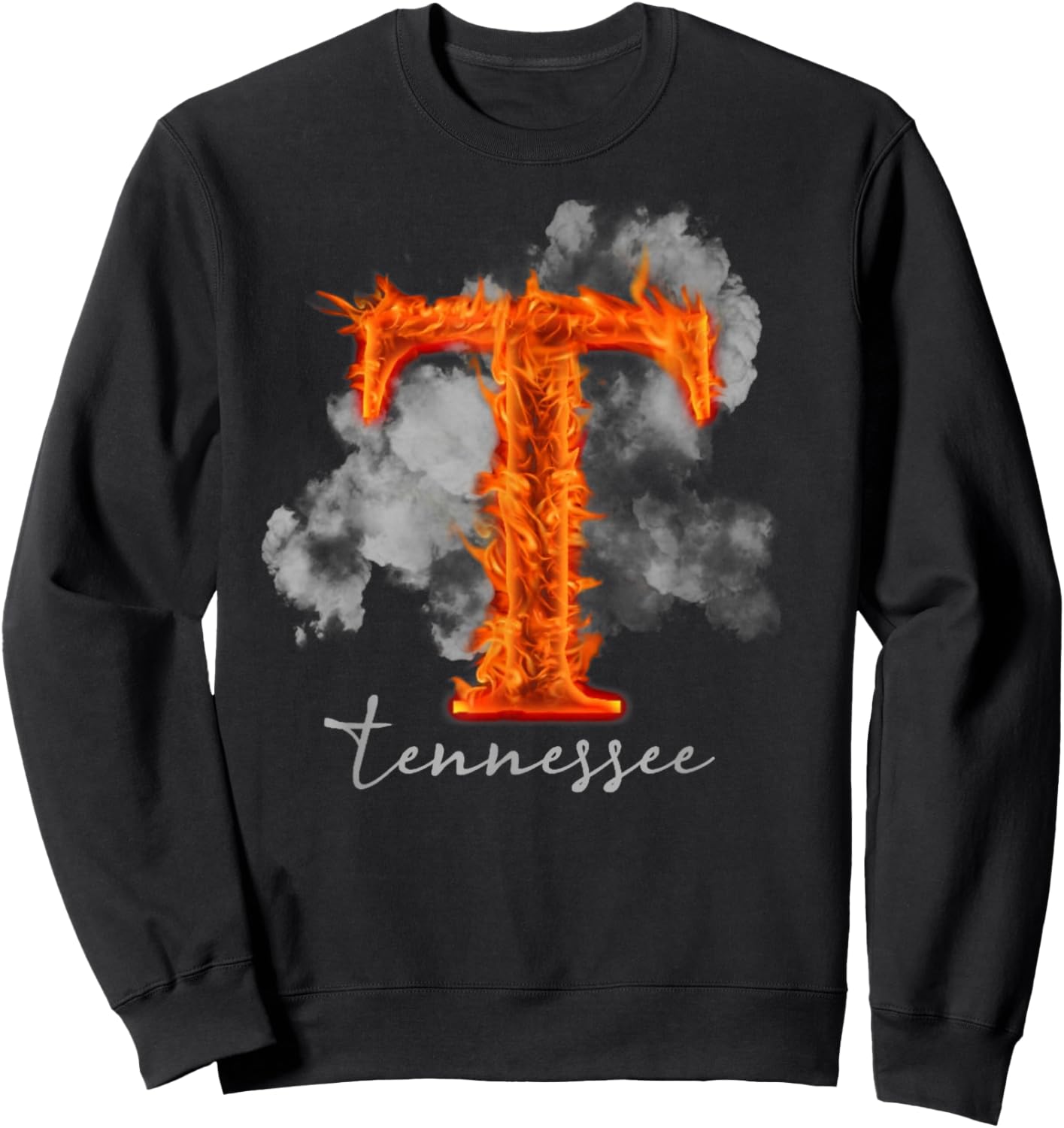 Tennessee TN Orange Print Design, Tennessee Lovers Outfits Sweatshirt - Sweatshirt | Black