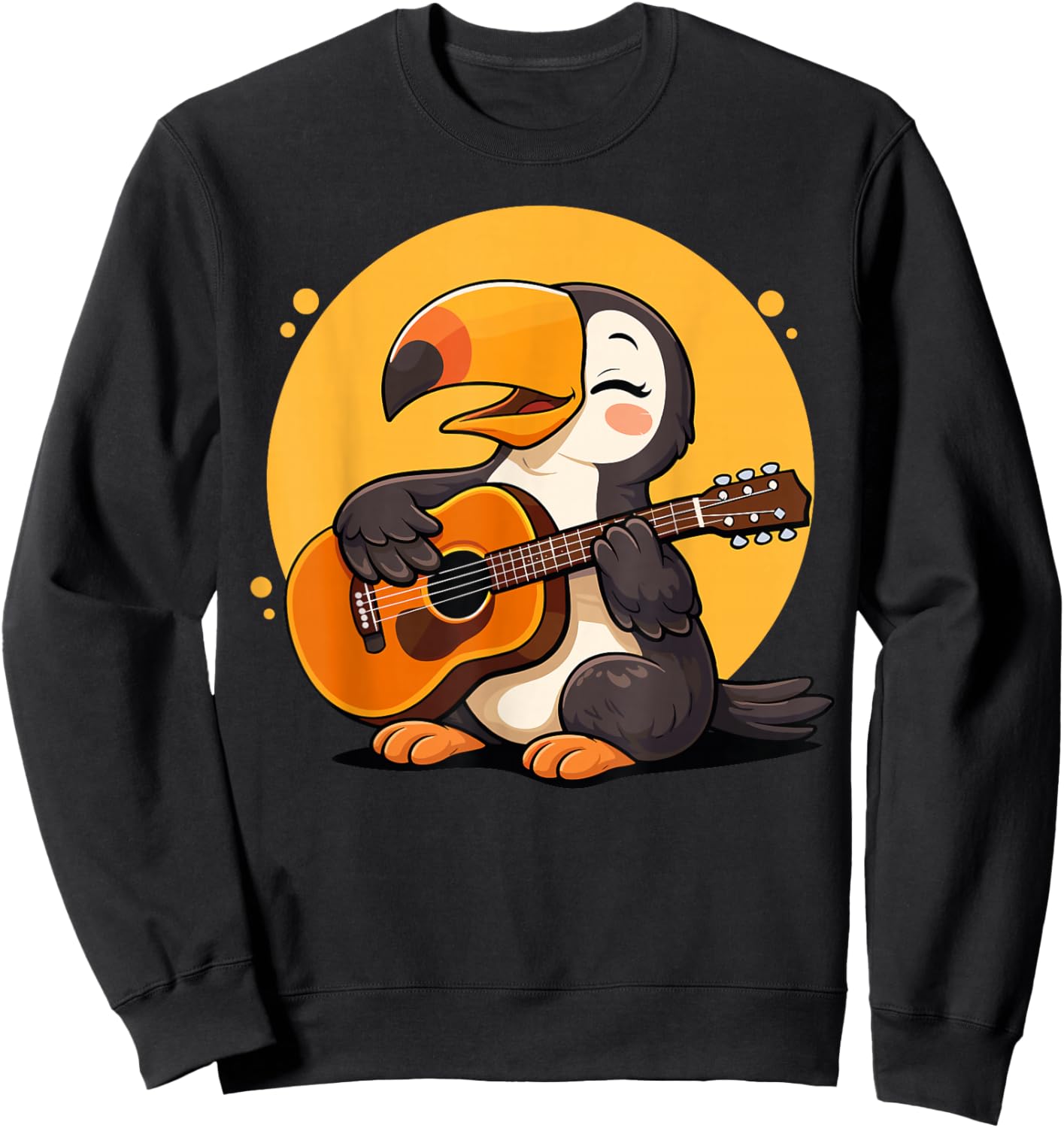 Toucan Playing Guitar Graphic Toucan Boys Girls Guitar Lover Sweatshirt - Sweatshirt | Black