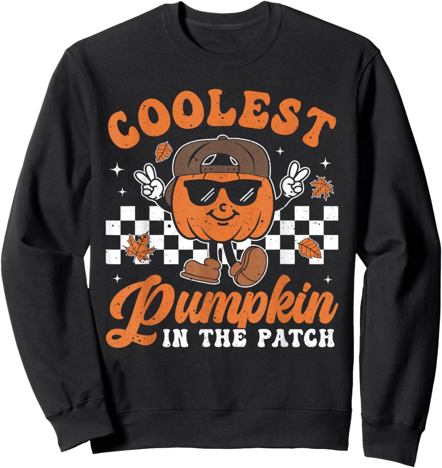 Coolest Pumpkin In The Patch Halloween Boys Girls Teens Kids Sweatshirt - Sweatshirt | Black