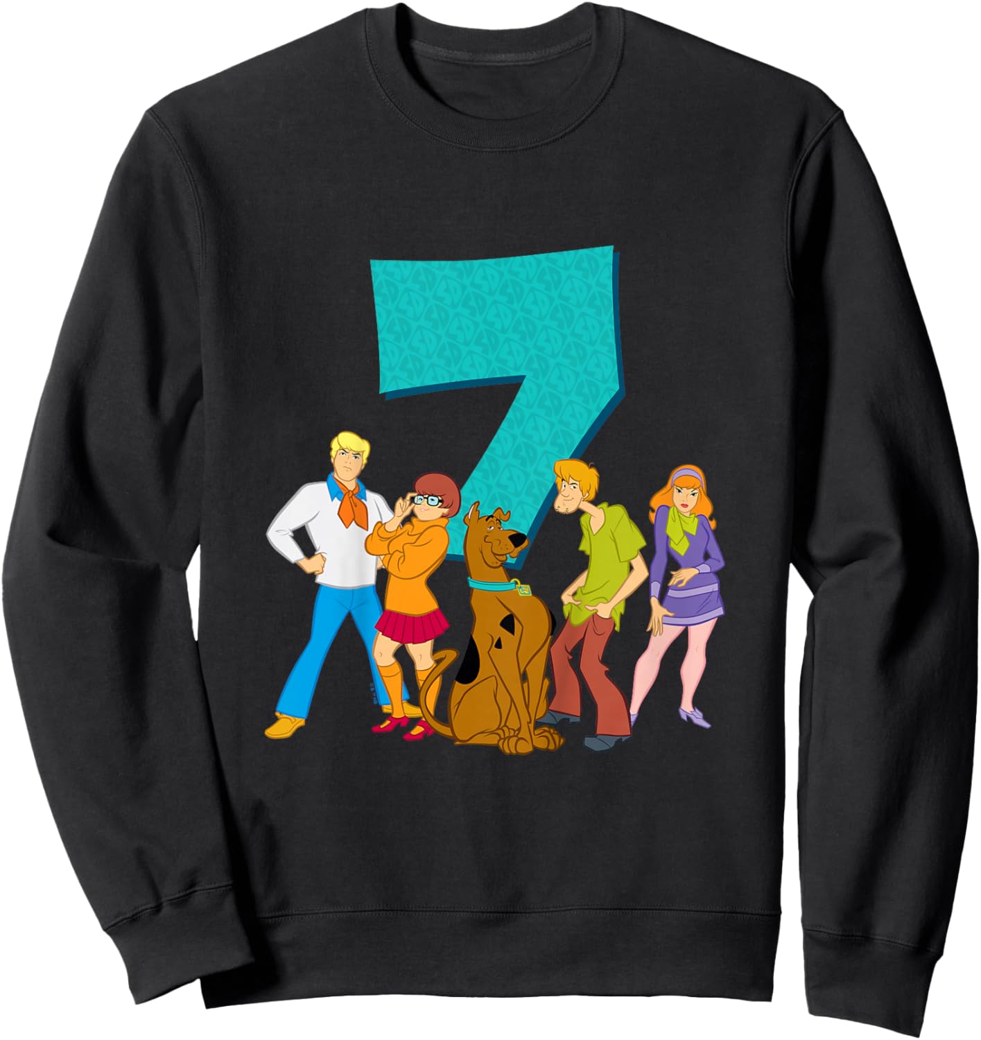 Kids Scooby-Doo 7th Birthday This Meddling Kid is 7 Sweatshirt - Sweatshirt | Black