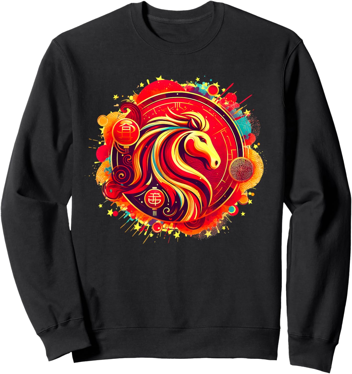 Year of the Horse 2026 Chinese Zodiac Lunar New Year Sweatshirt - Sweatshirt | Black