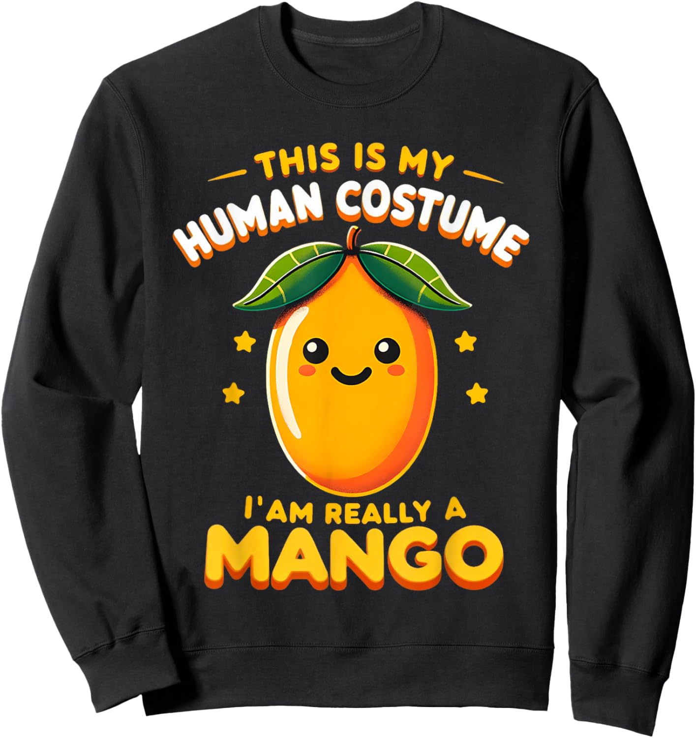 Cute This Is My Human Costume I'm Really A Mango Funny Kids Sweatshirt - Sweatshirt | Black