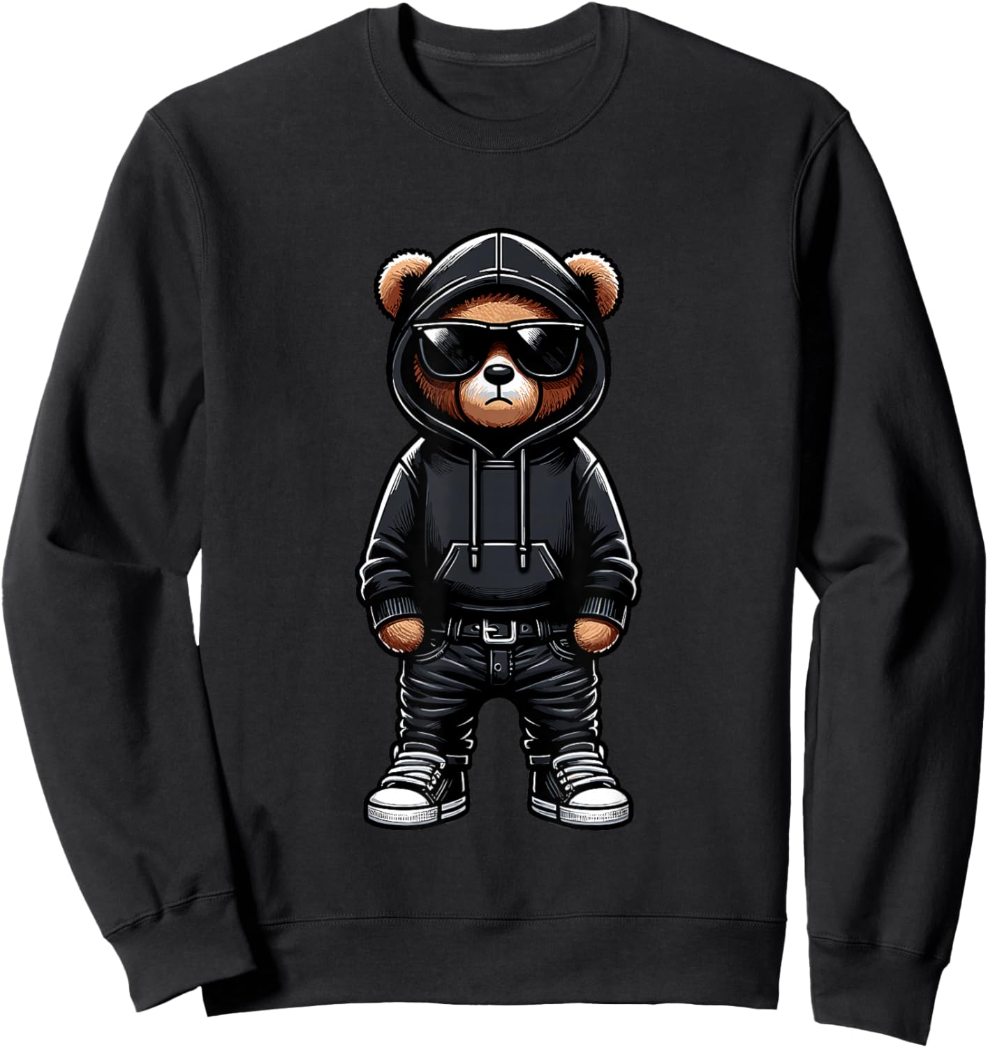 Teddy Bear Cool Bears Hip Hop Streetwear Graphic Colorful Sweatshirt - Sweatshirt | Black